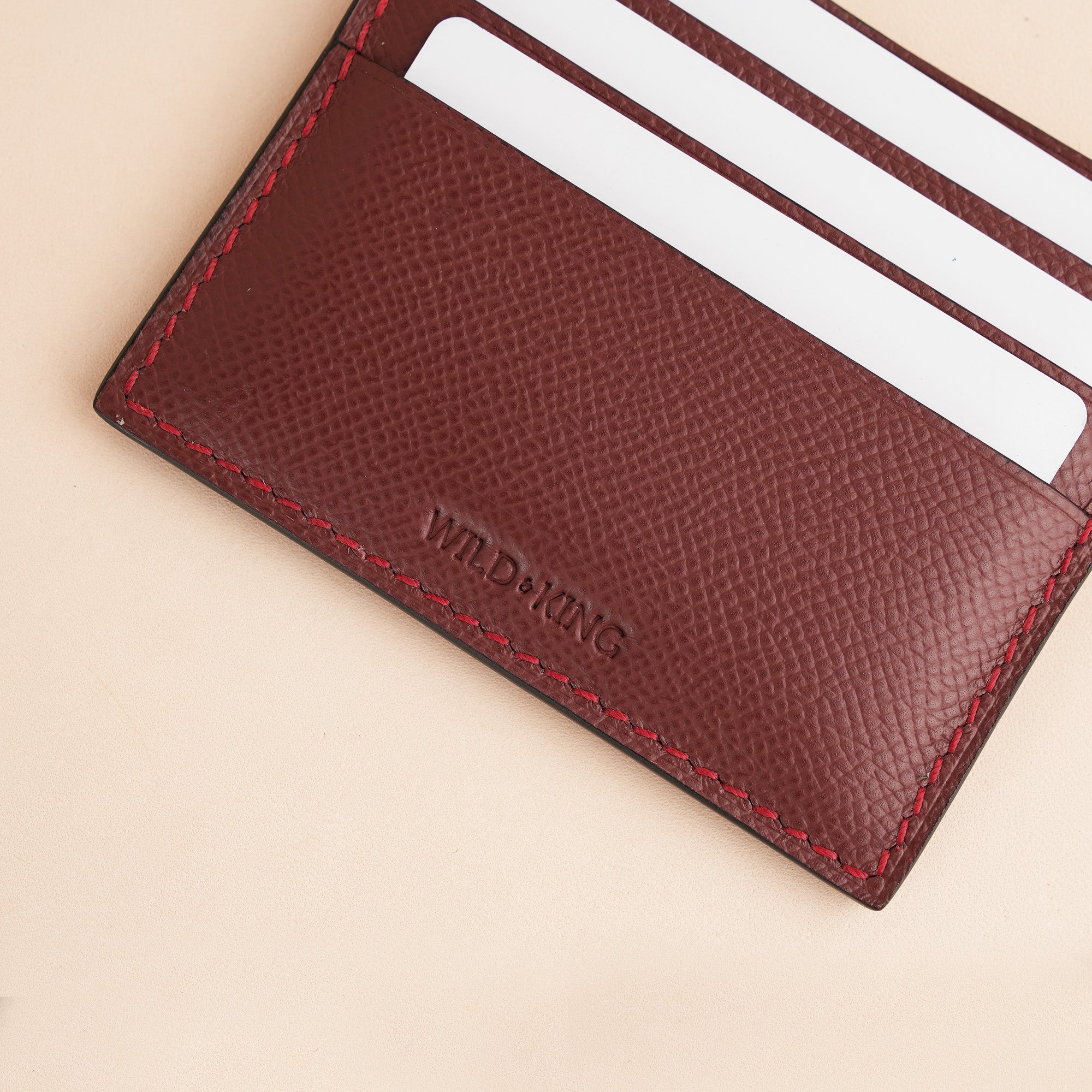 Burgundy Stingray Leather Card Holder