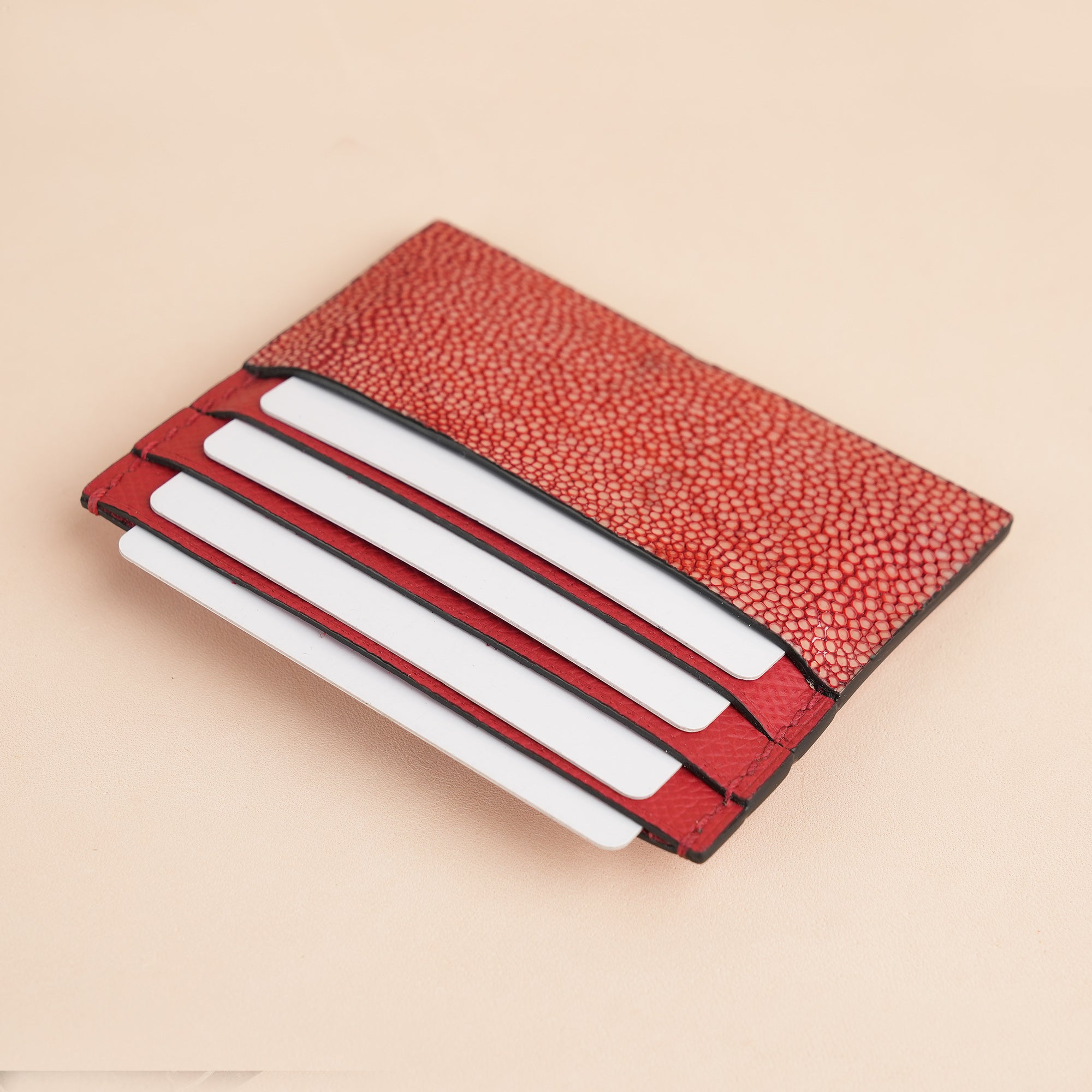 Red Stingray Leather Card Holder