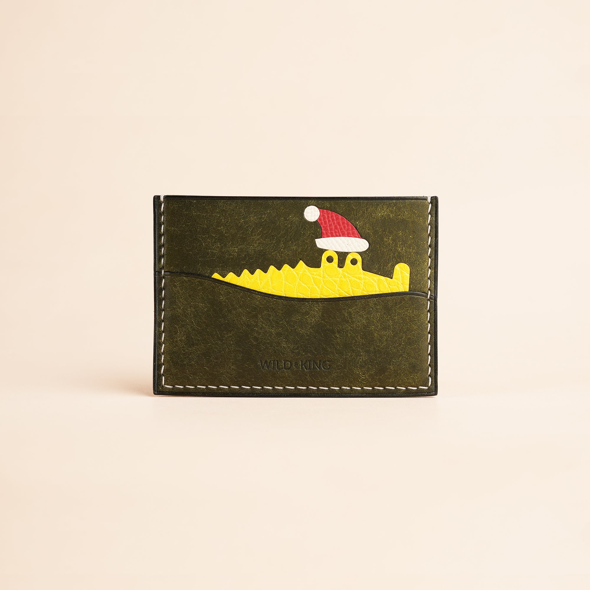 Pueblo Leather Card Holder - Santa Alligator Stupid