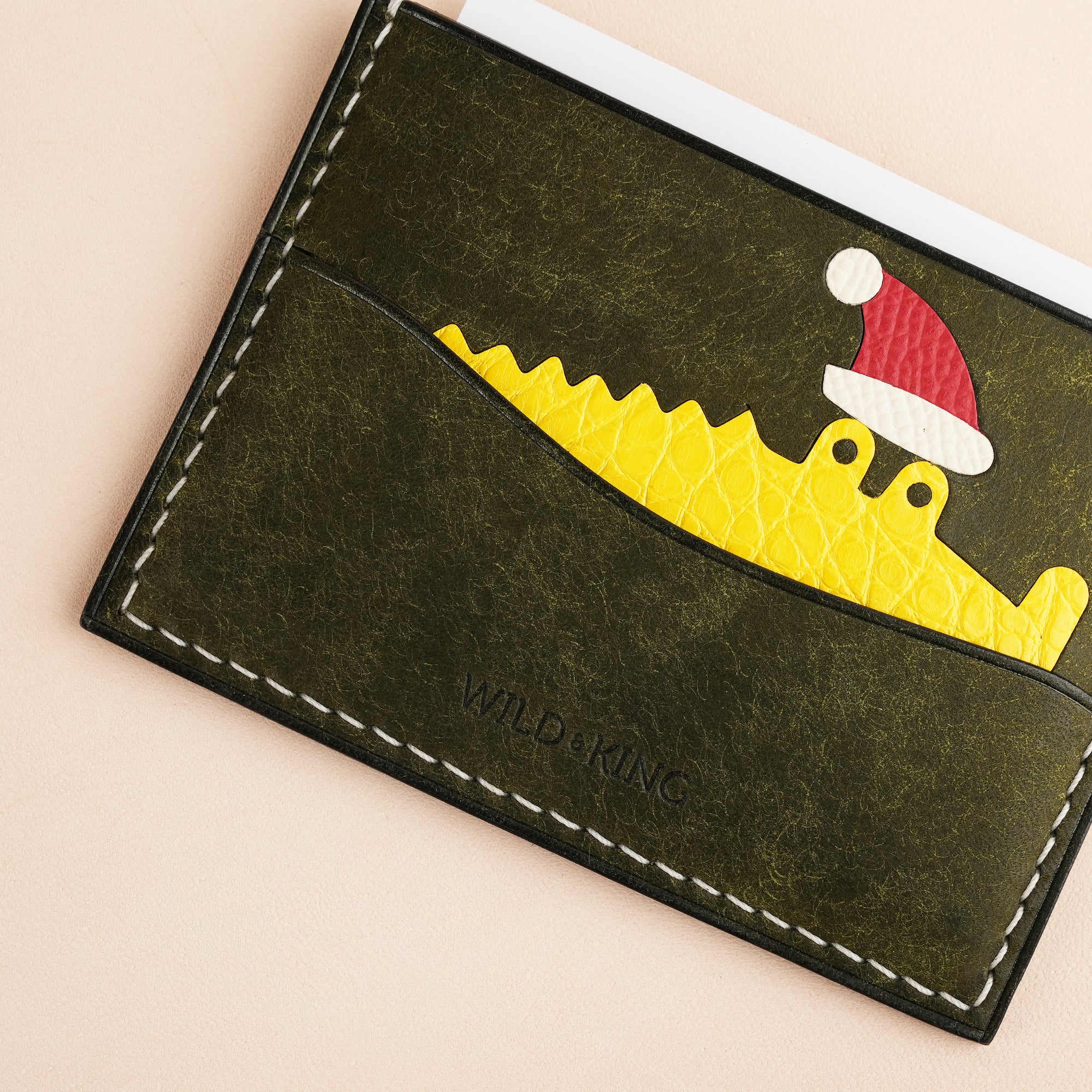 Pueblo Leather Card Holder - Santa Alligator Stupid