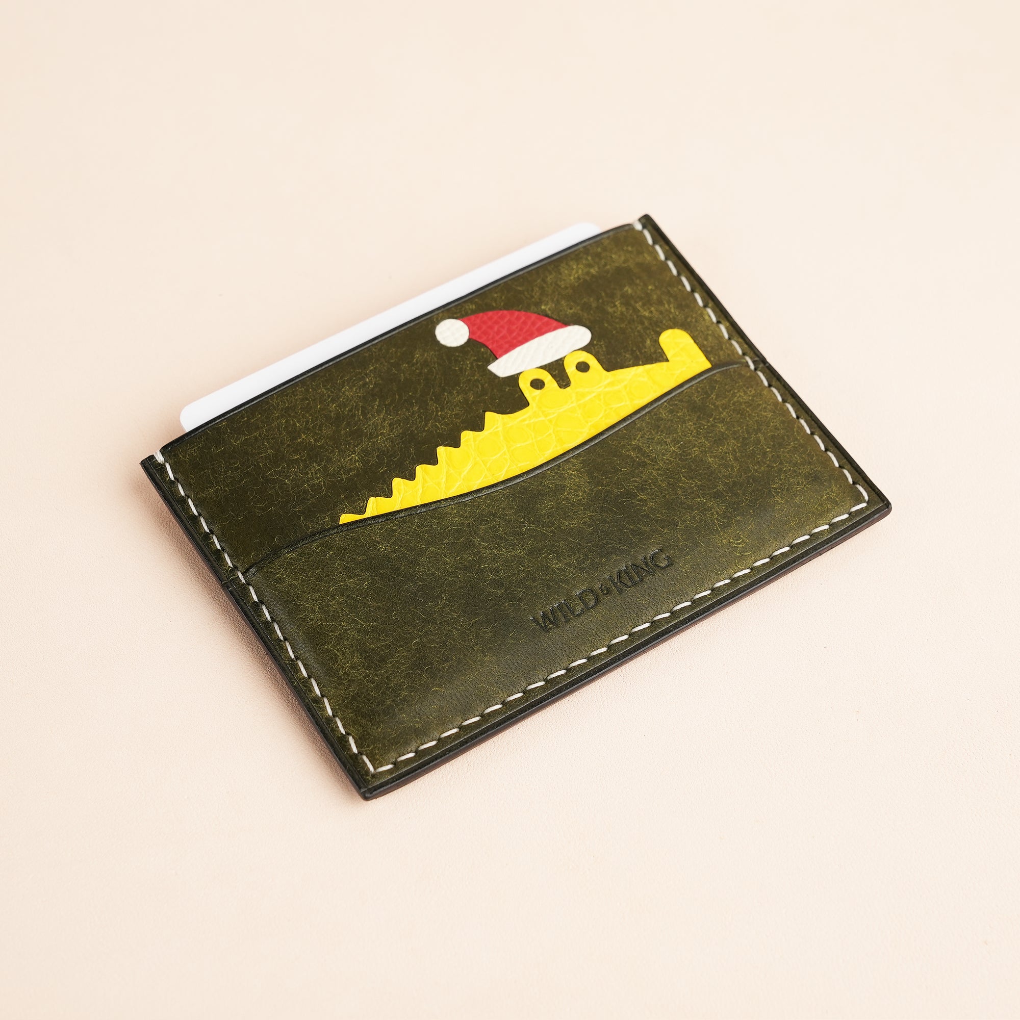 Pueblo Leather Card Holder - Santa Alligator Stupid