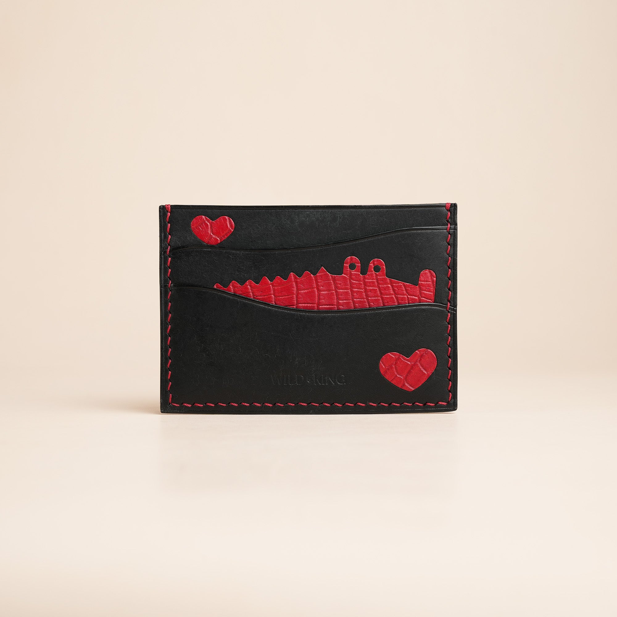 Black Pueblo Leather Card Holder - Valentine Edition