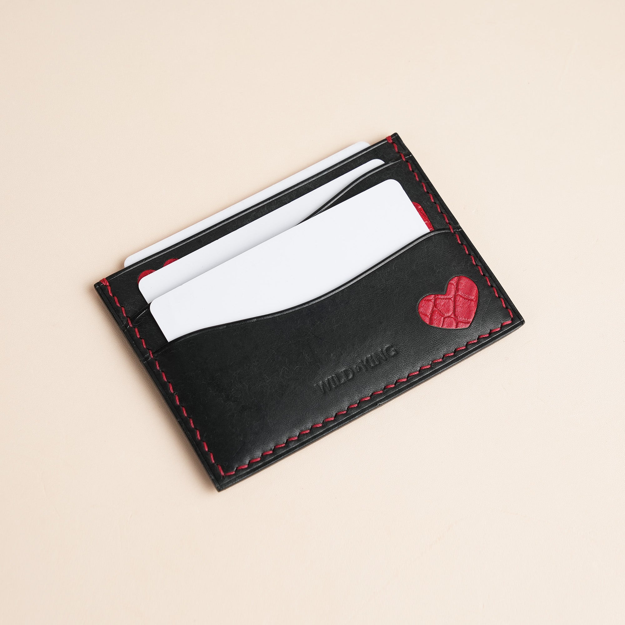 Black Pueblo Leather Card Holder - Valentine Edition