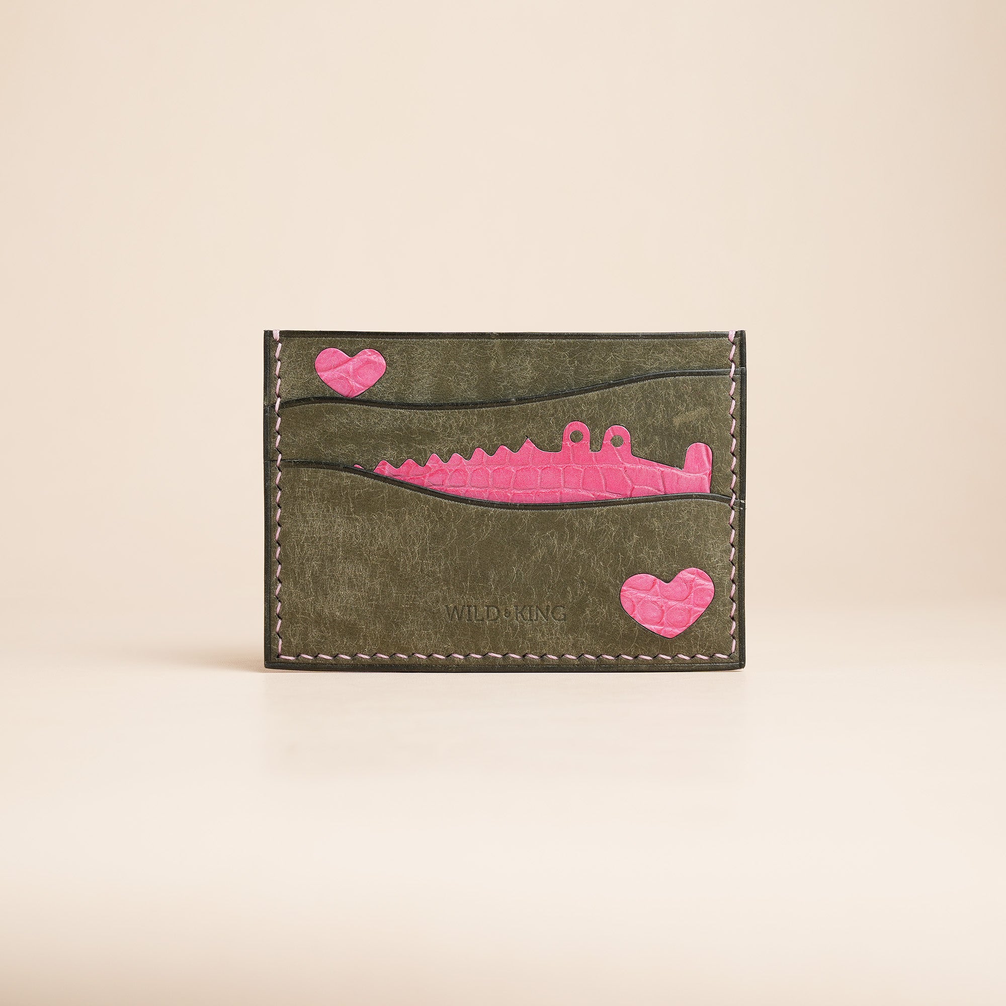 Moss Pueblo Leather Card Holder - Valentine Edition