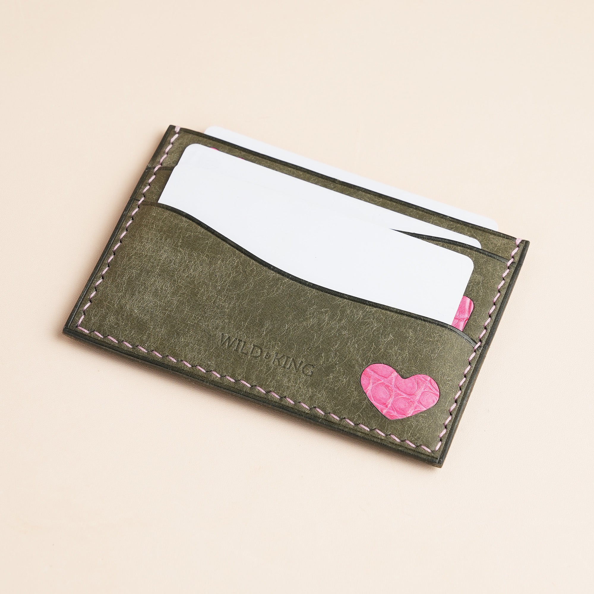 Moss Pueblo Leather Card Holder - Valentine Edition