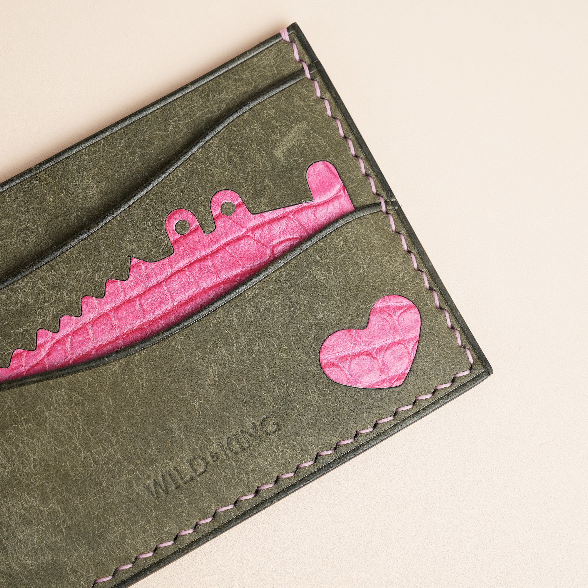 Moss Pueblo Leather Card Holder - Valentine Edition