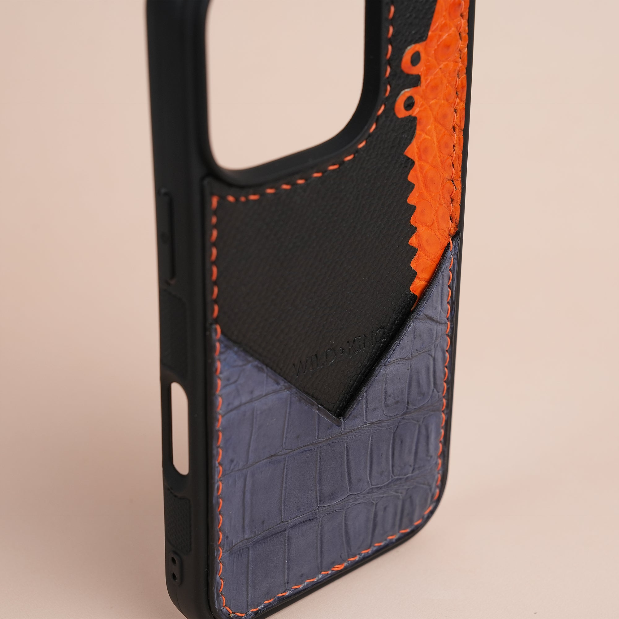 Gray Alligator Leather Iphone Case with Card Holder - Stupid Alligator