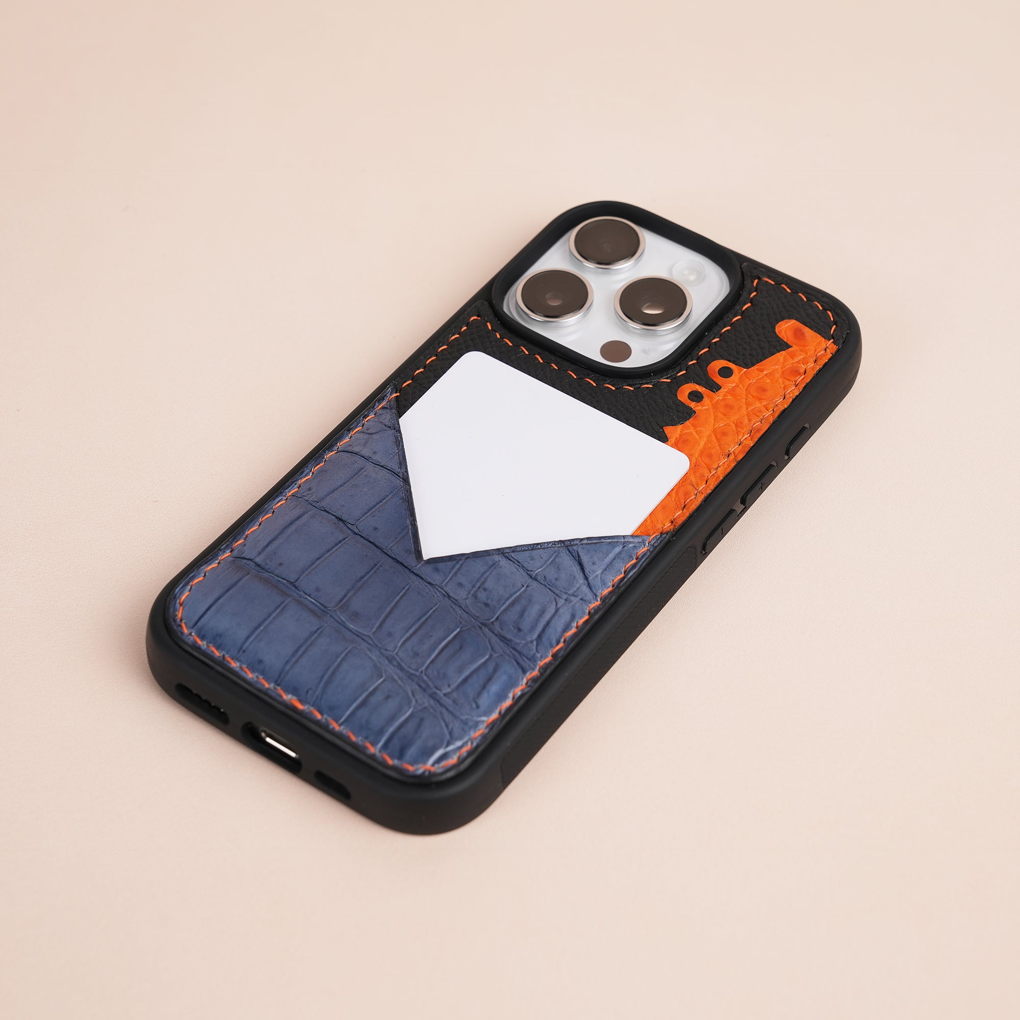 Alligator Leather Iphone Case with Card Holder