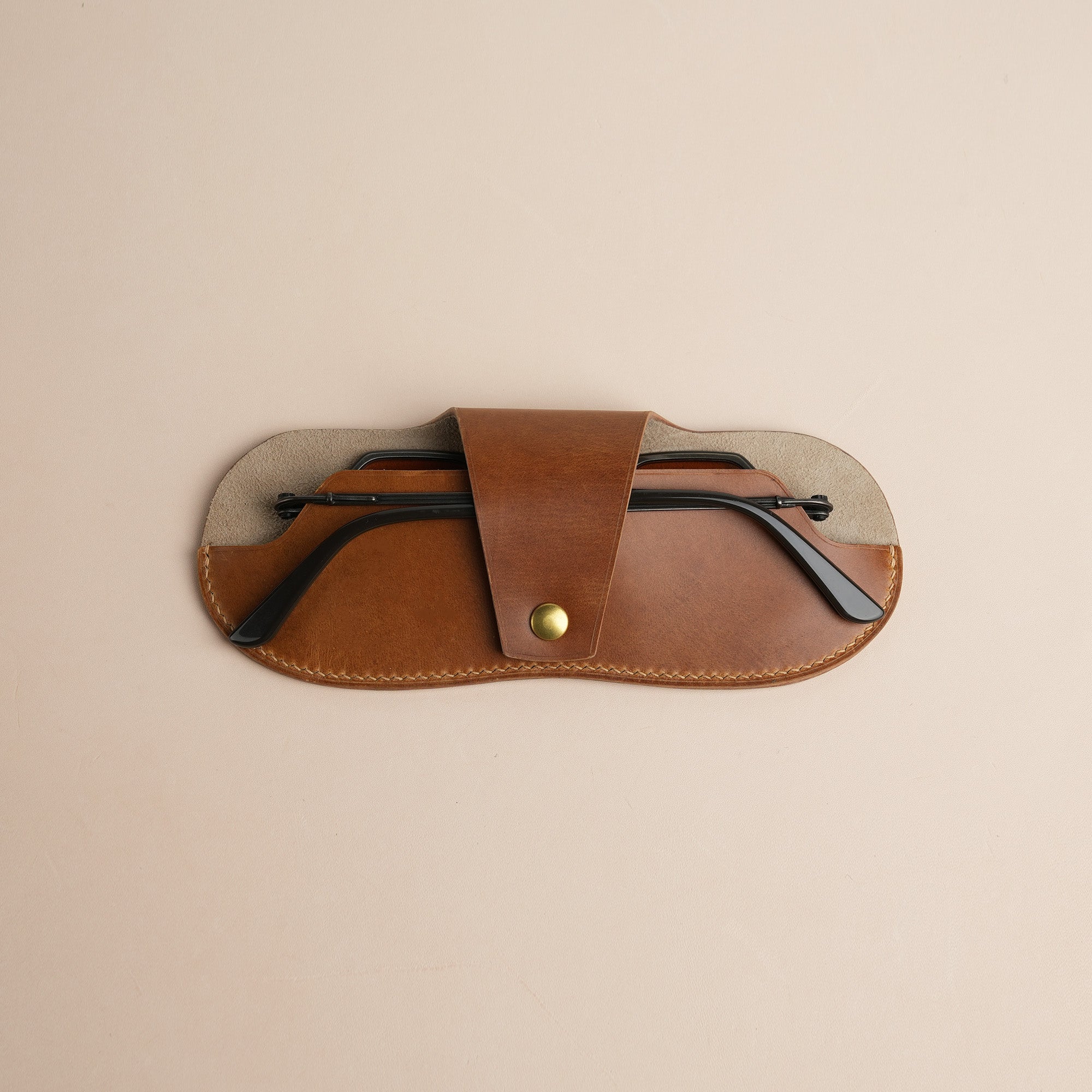 Chestnut Buttero Leather Glasses Case