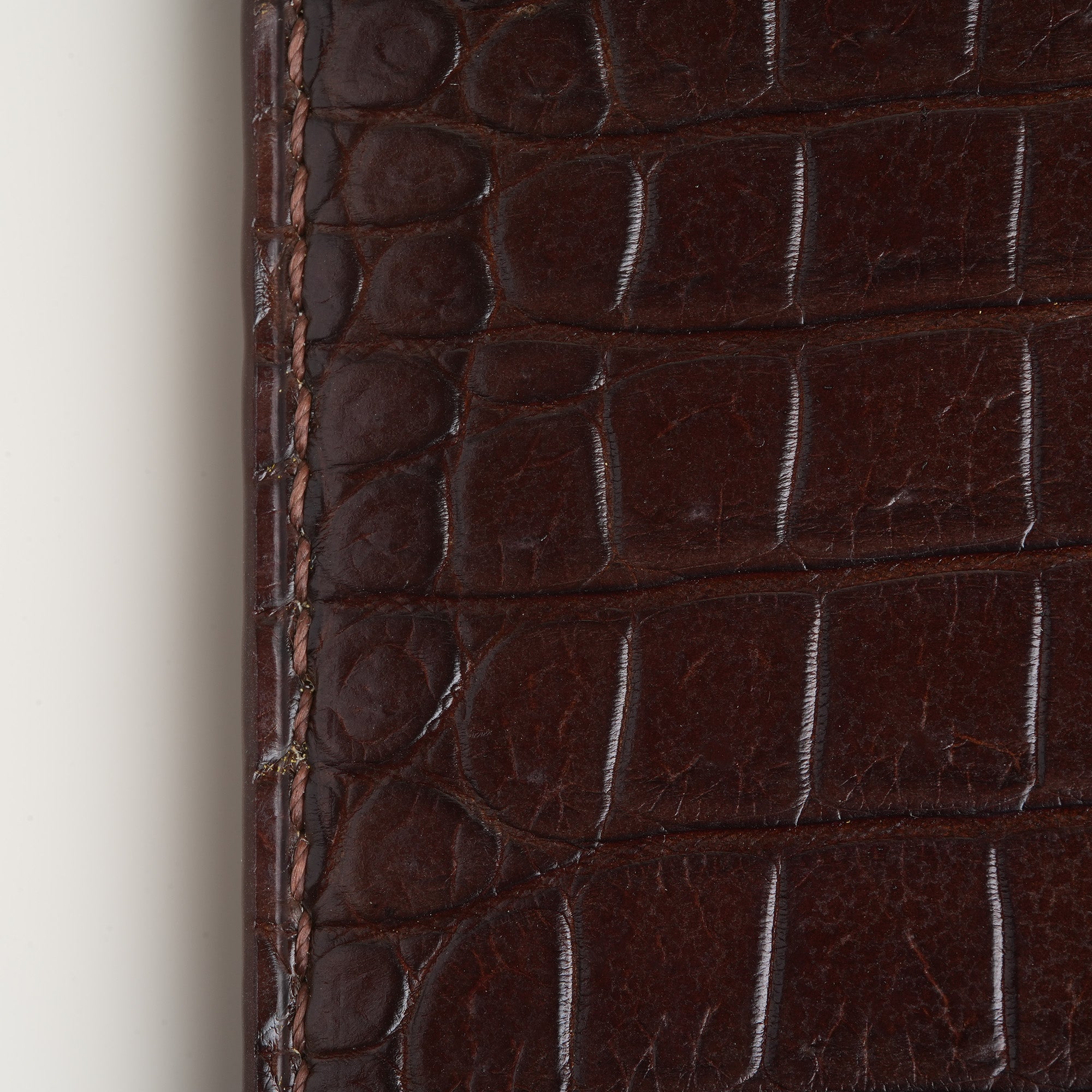 Choco Crocodile Leather Long Wallet
