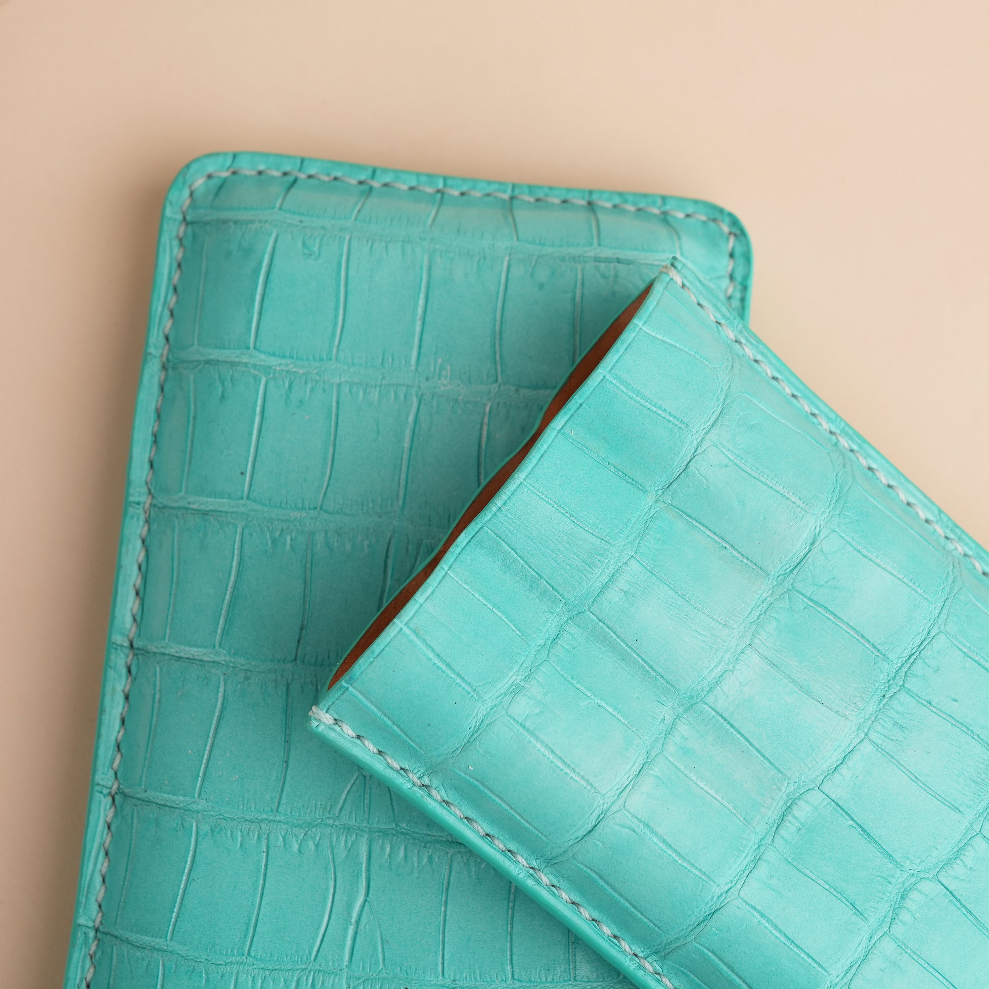 Turquoise Alligator Leather Cigarettes Case Holder