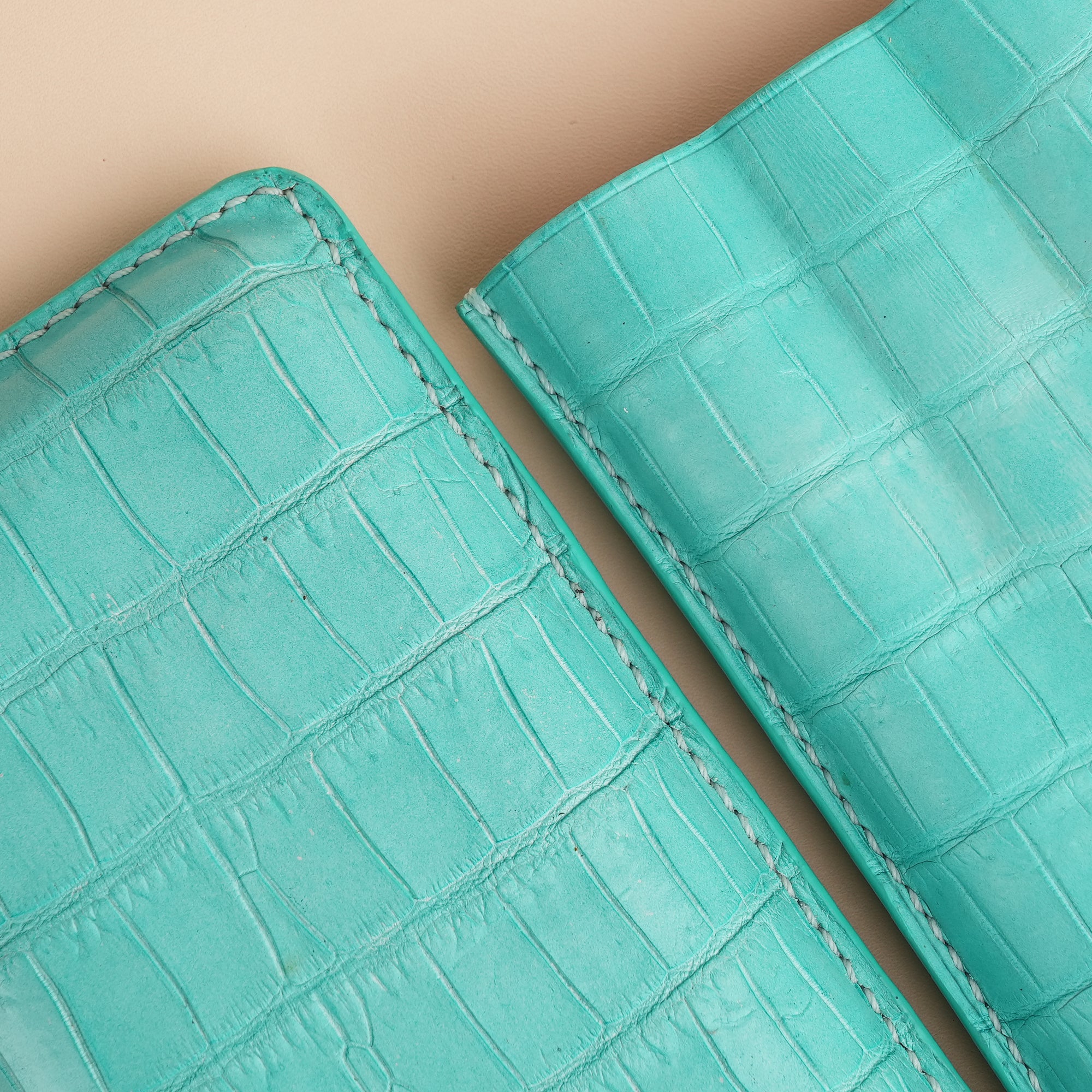 Turquoise Alligator Leather Cigarettes Case Holder