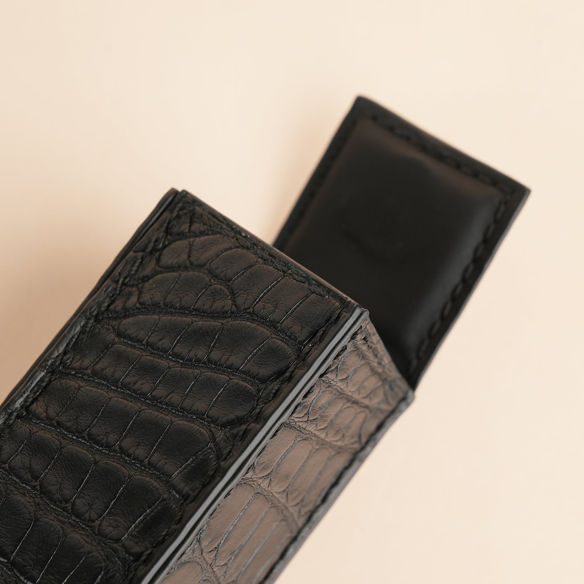 Black Alligator Leather Perfume Case