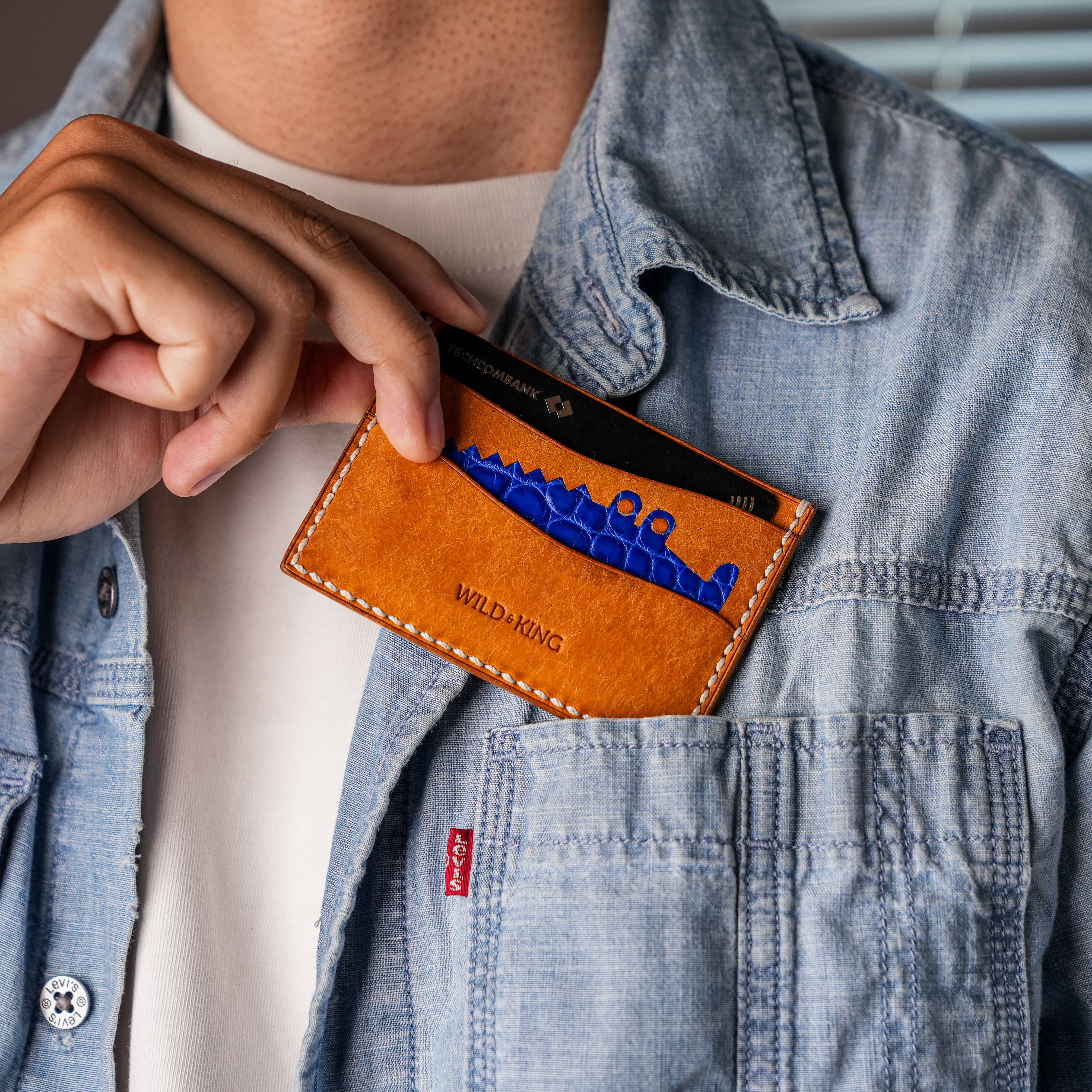 Minimalist Black Pueblo Leather Card Holder - Stupid Alligator