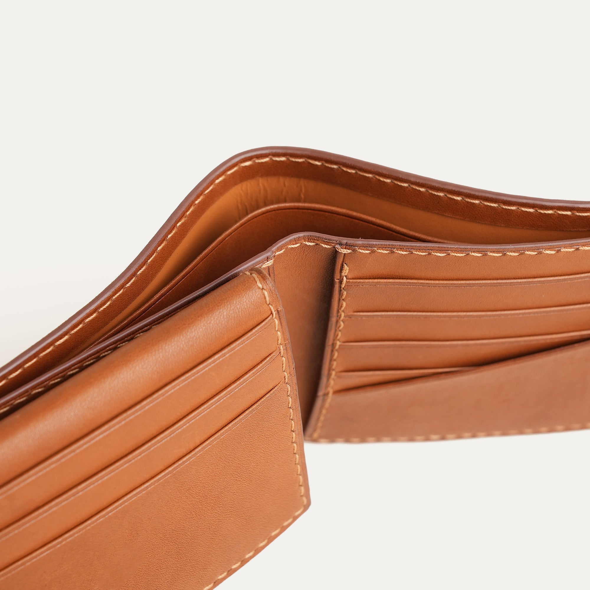 Dark Brown Box Calfskin Mix Golden Barenia Leather Bifold Wallet with Removable Passcase