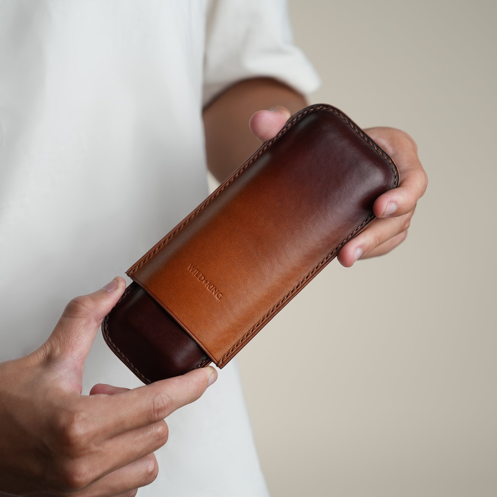Dark Brown Cigarettes Case Holder - Patina Finish