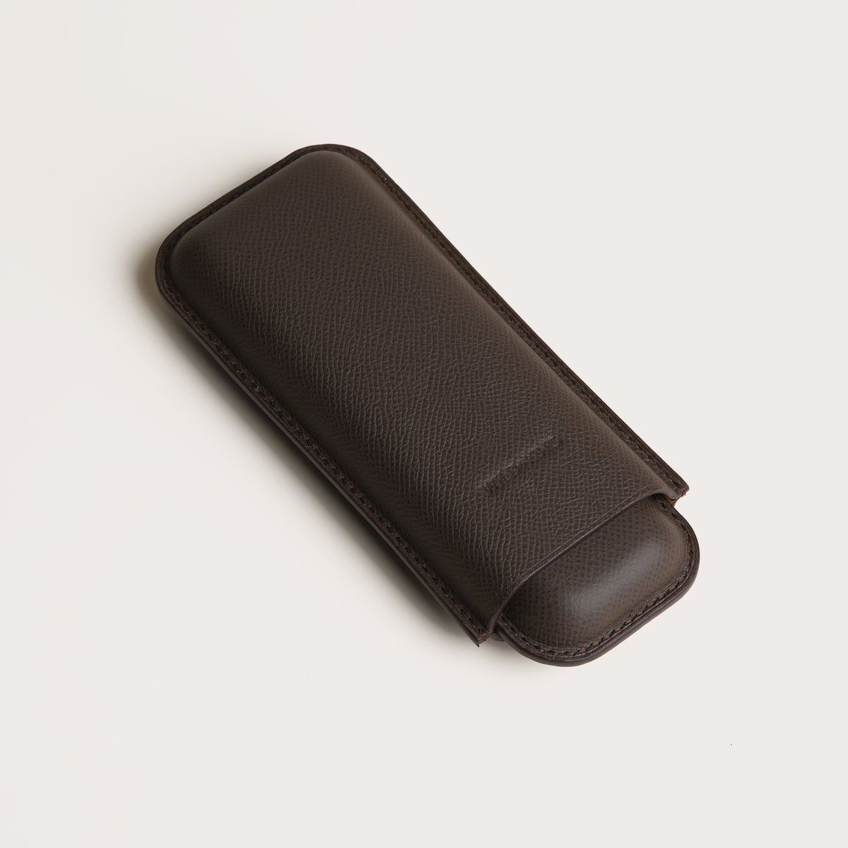 Dark Brown Epsom Leather Cigar Case