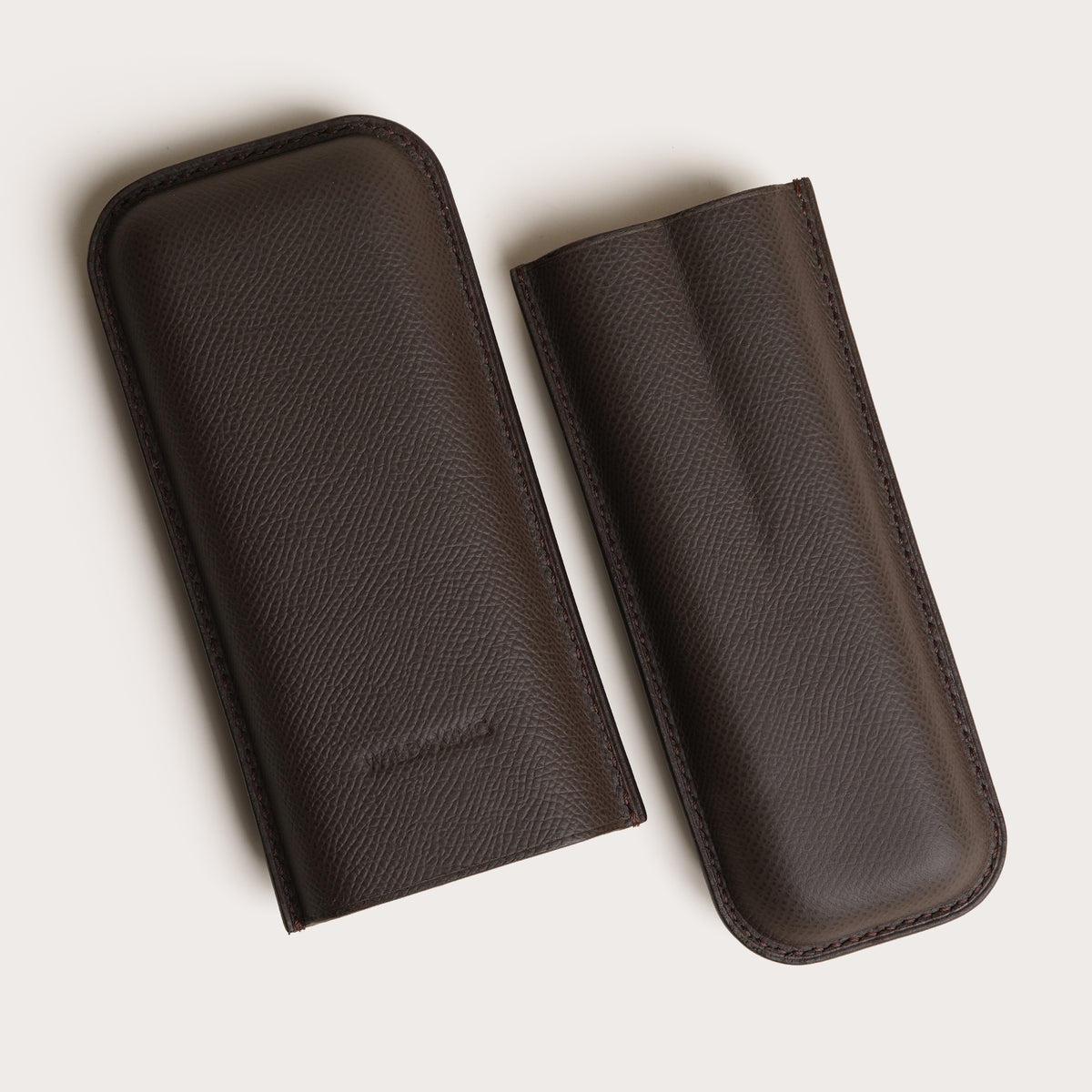 Dark Brown Epsom Leather Cigar Case
