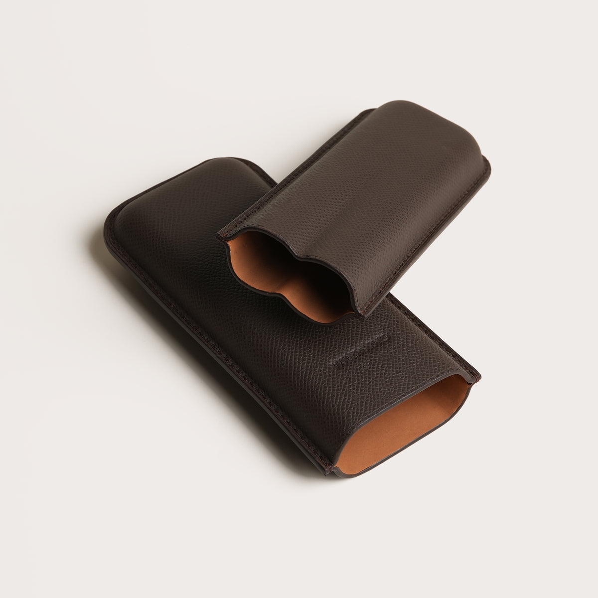 Dark Brown Epsom Leather Cigar Case