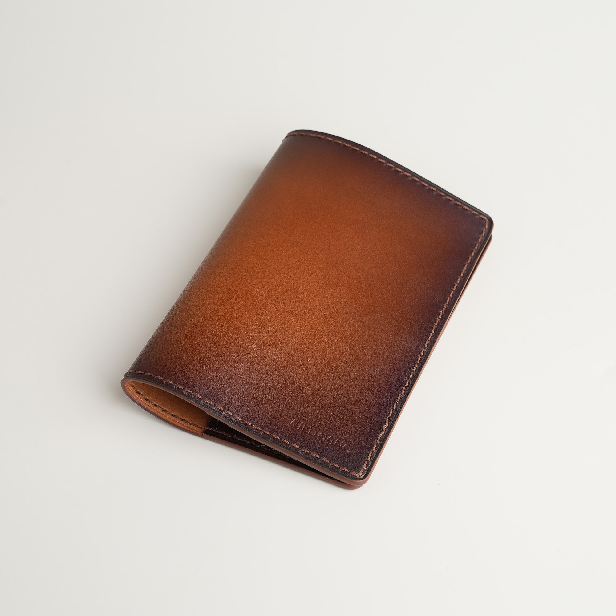 Dark Brown Leather Passport Wallet - Patina Finish