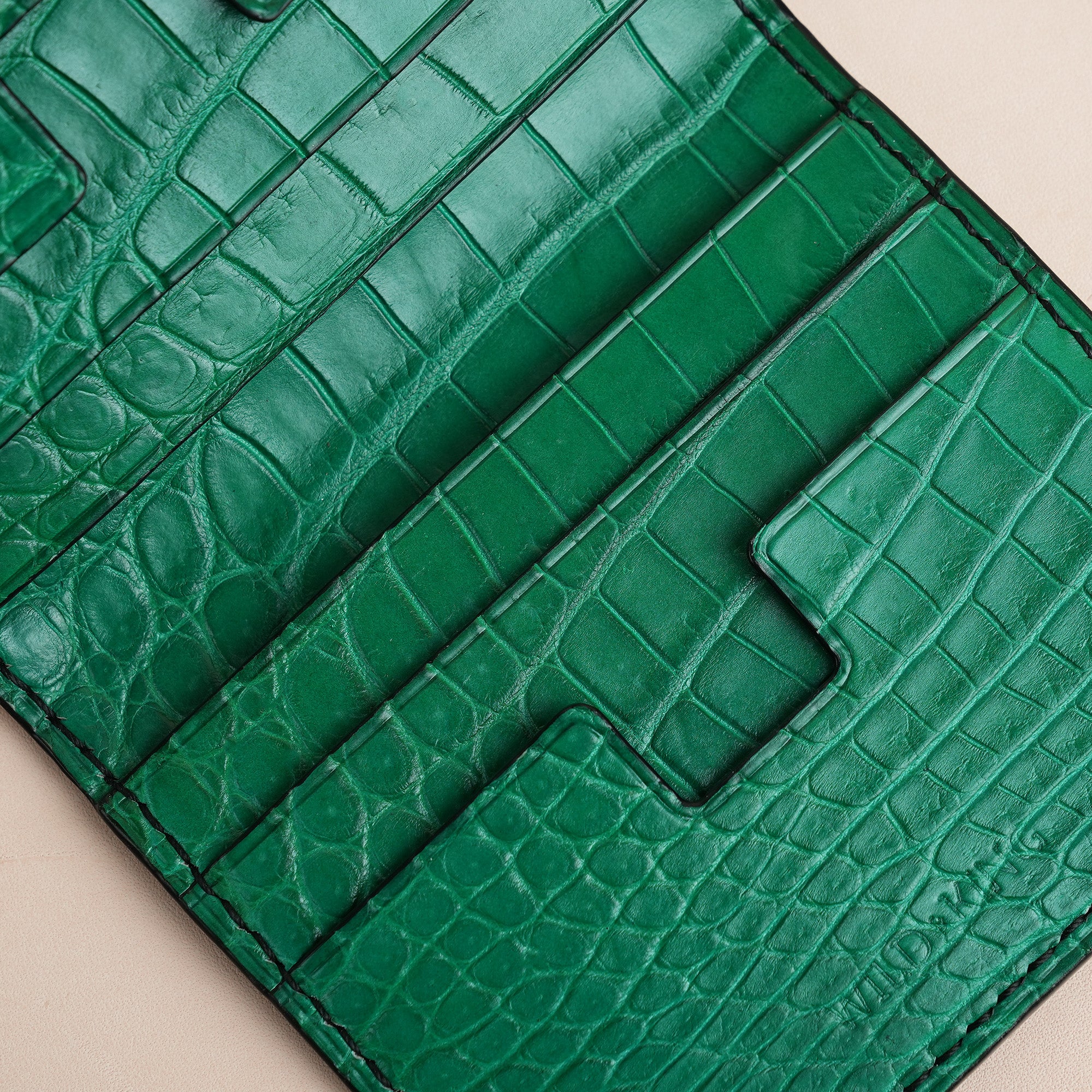 Double Hornback Mix Alligator Leather Bifold Wallet