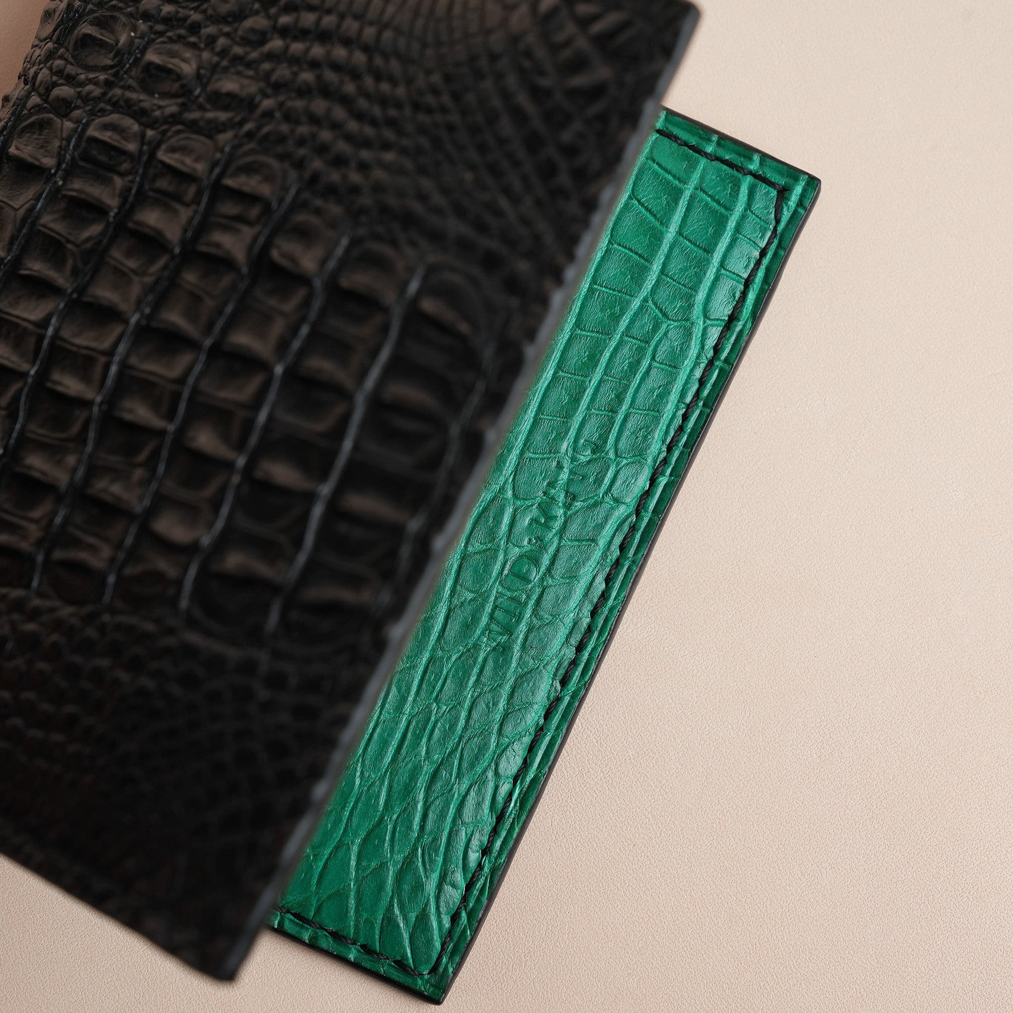 Double Hornback Mix Alligator Leather Bifold Wallet