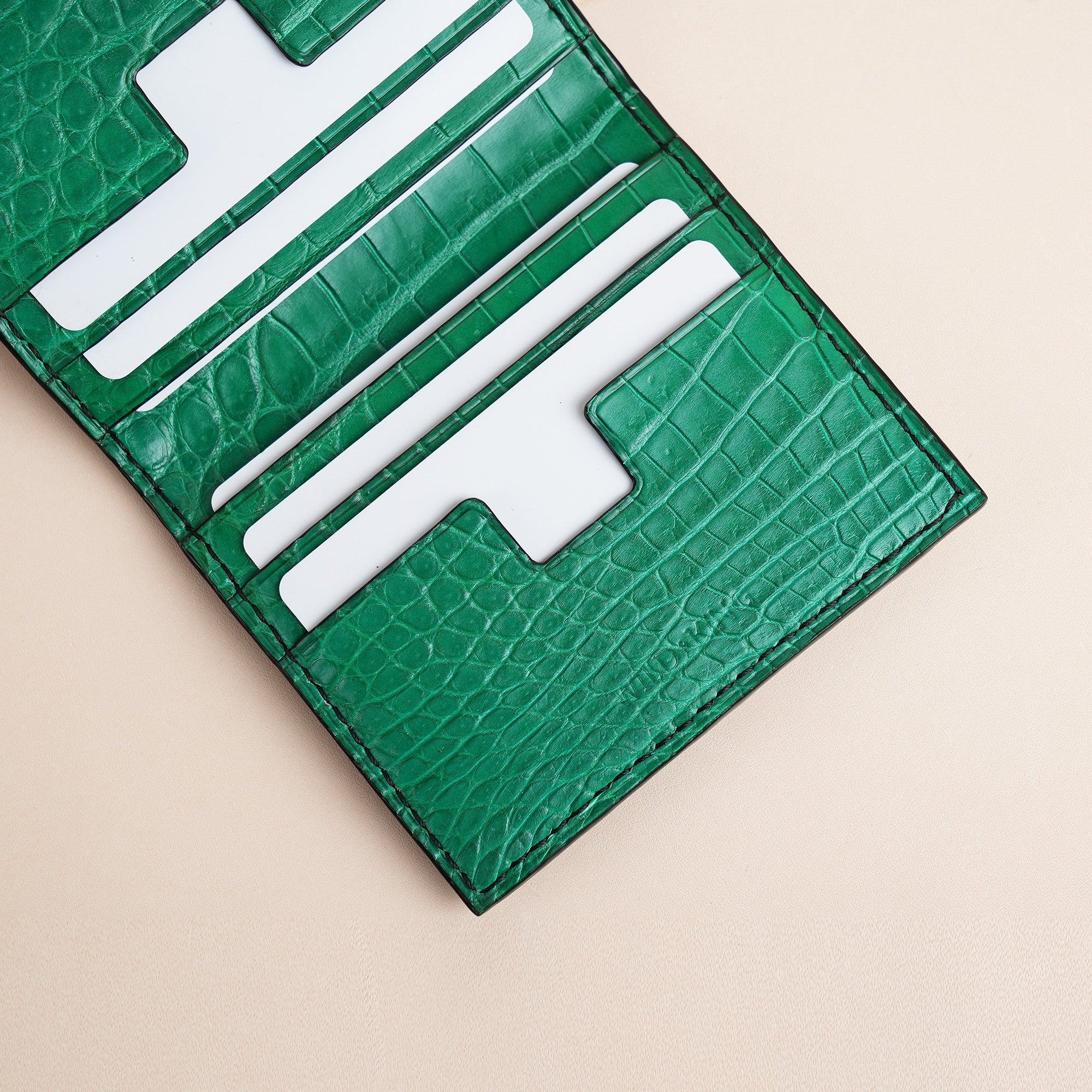 Double Hornback Mix Alligator Leather Bifold Wallet