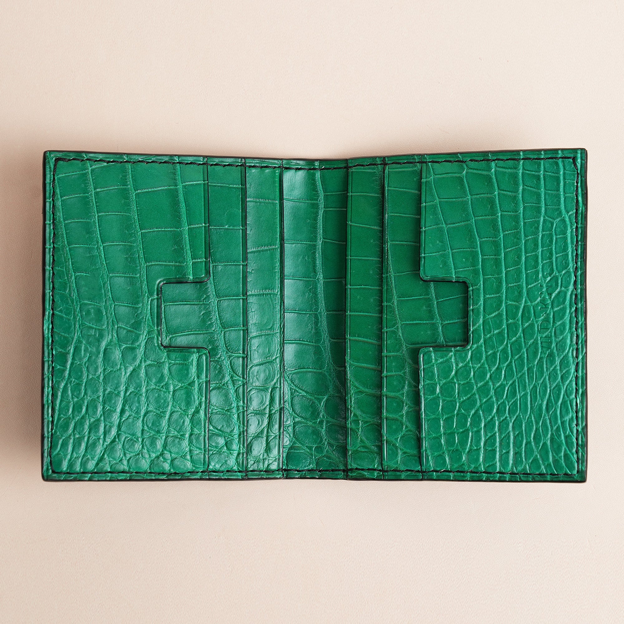 Double Hornback Mix Alligator Leather Bifold Wallet