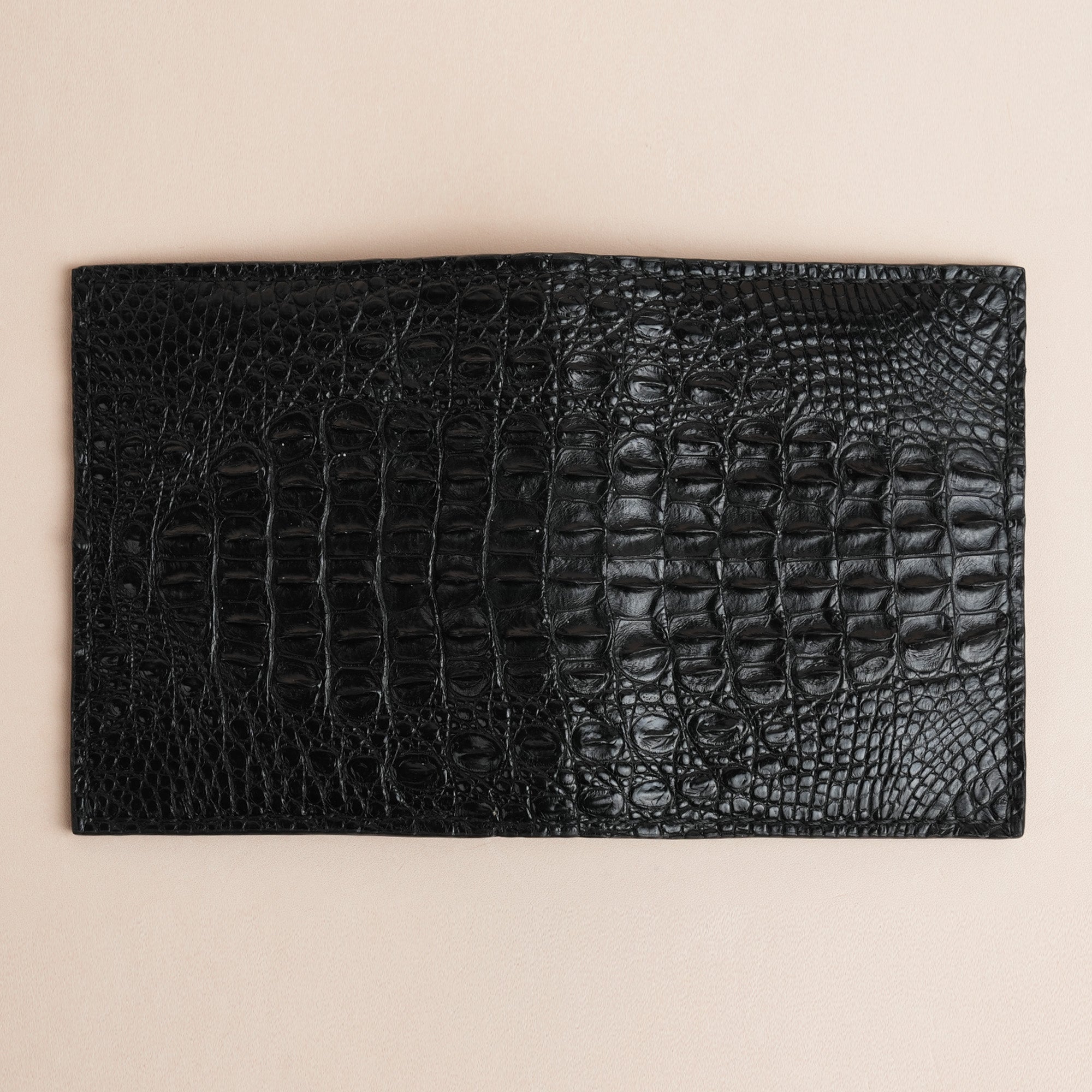 Double Hornback Mix Alligator Leather Bifold Wallet