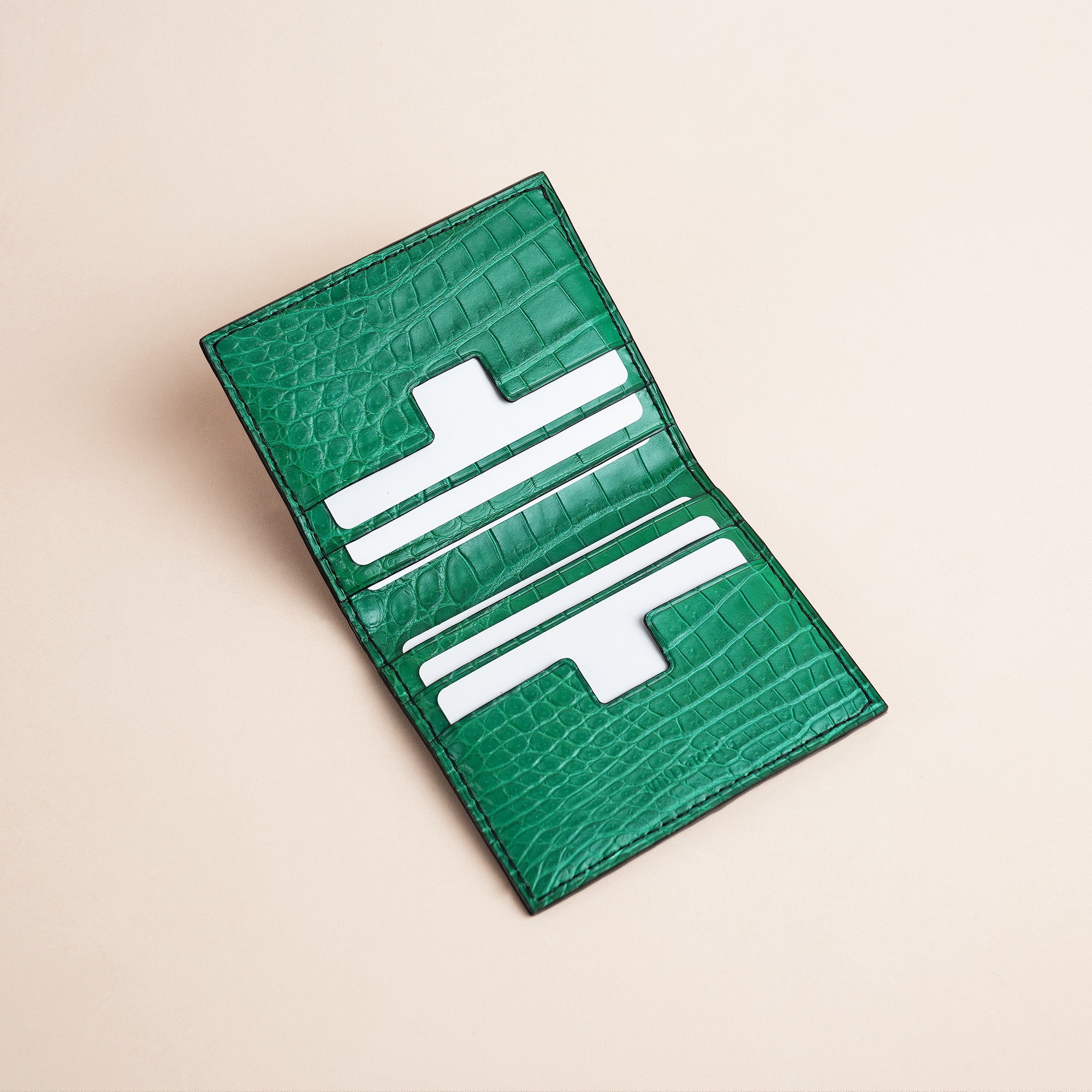 Double Hornback Mix Alligator Leather Bifold Wallet