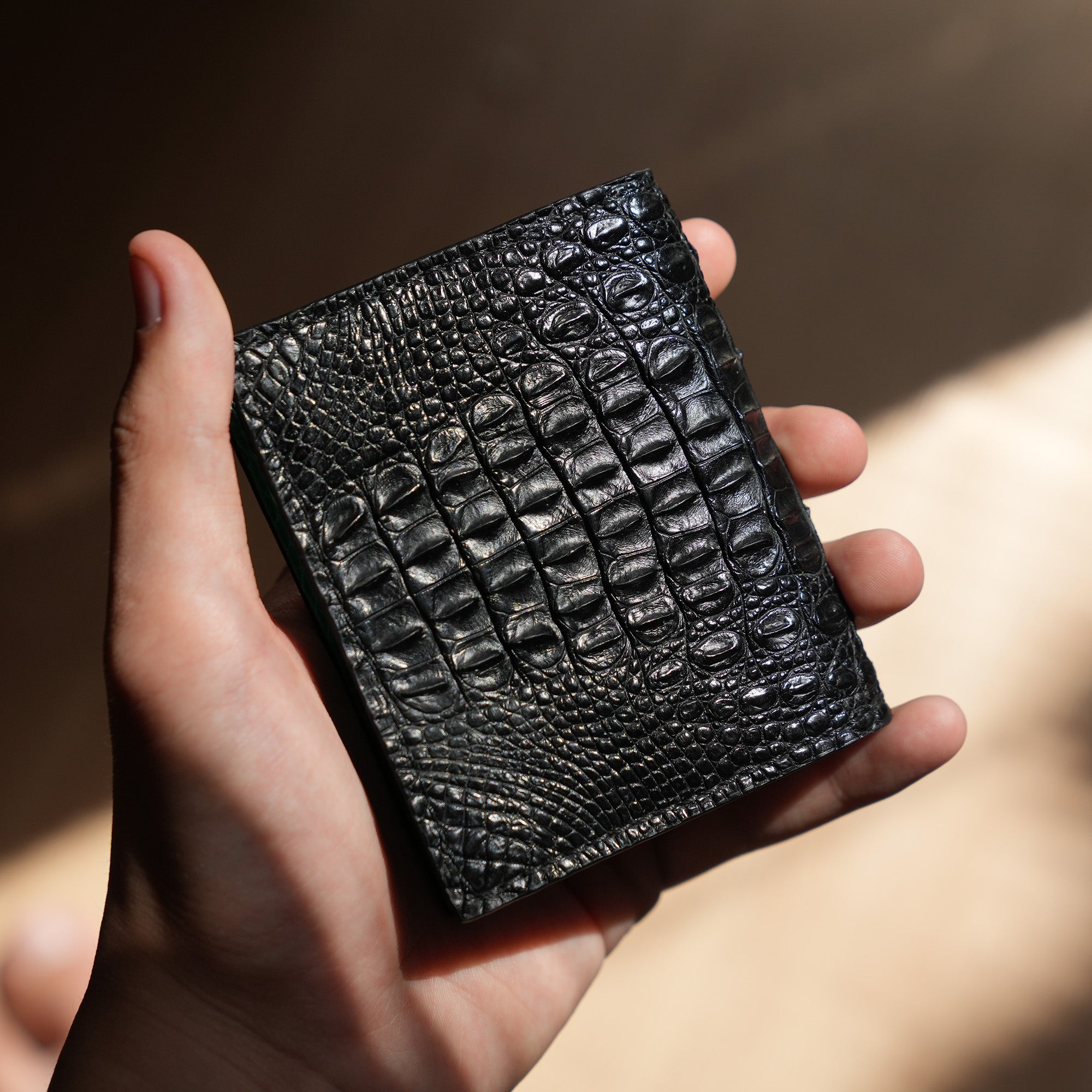 Double Hornback Mix Alligator Leather Bifold Wallet