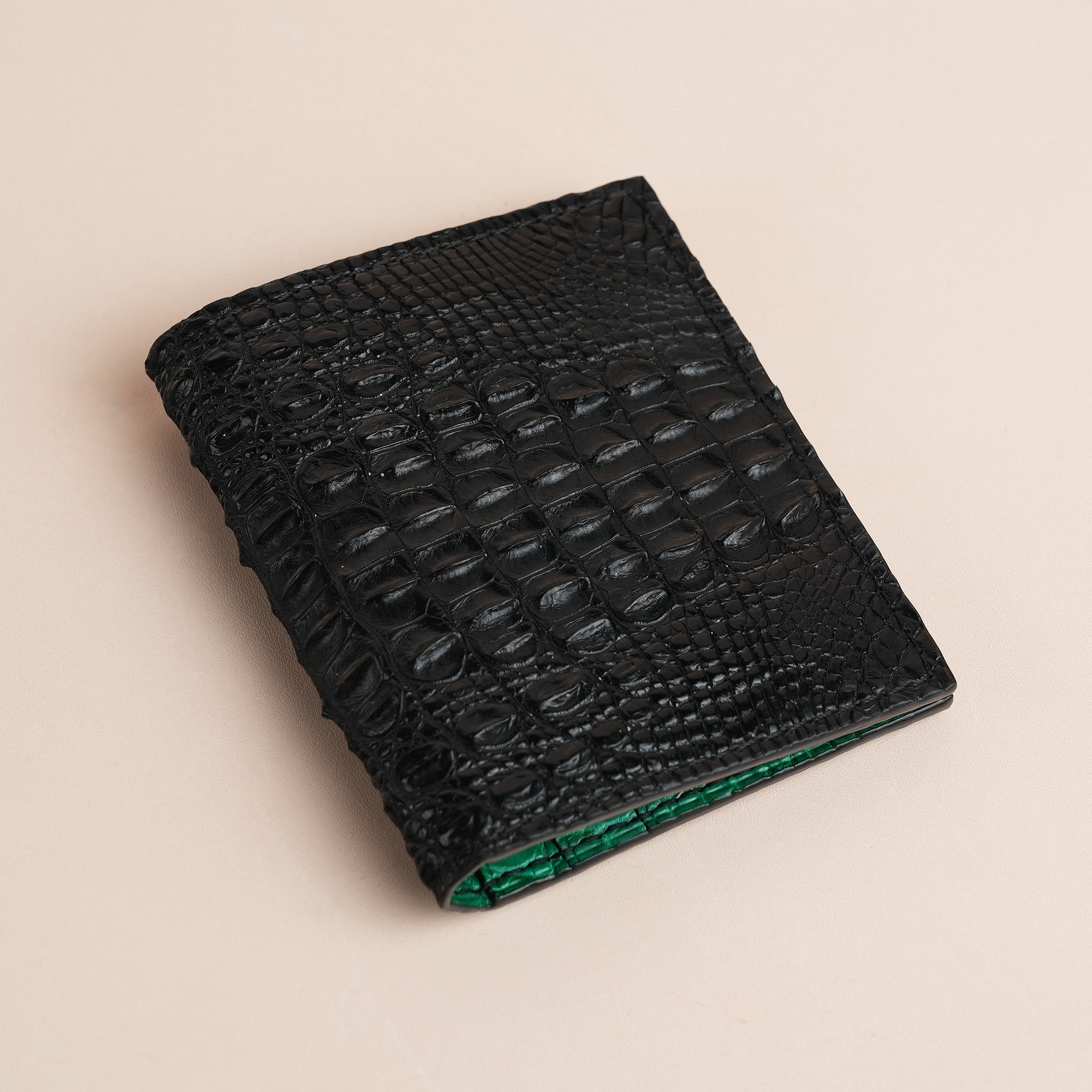 Double Hornback Mix Alligator Leather Bifold Wallet