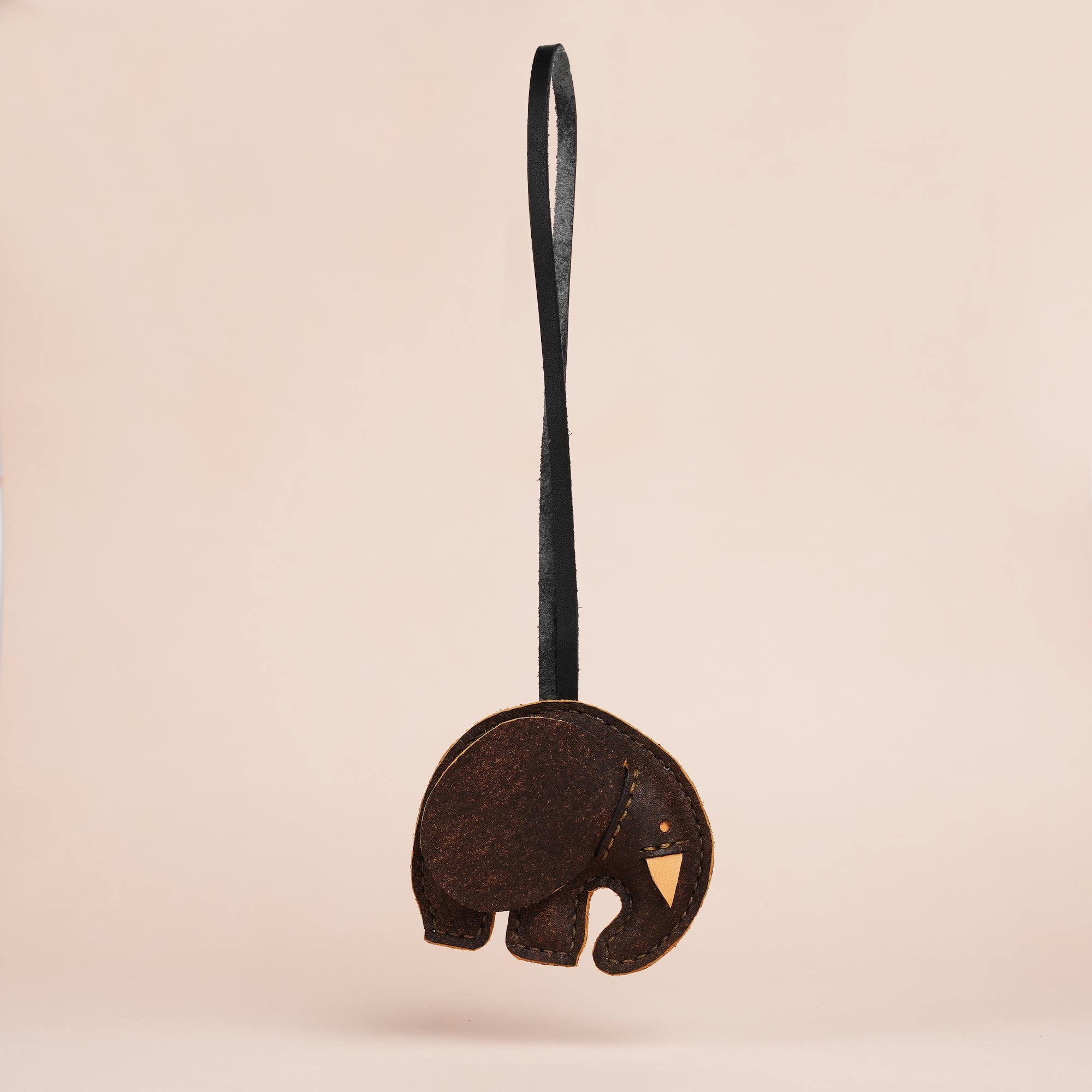 Dark Brown Elephant Bag Charm