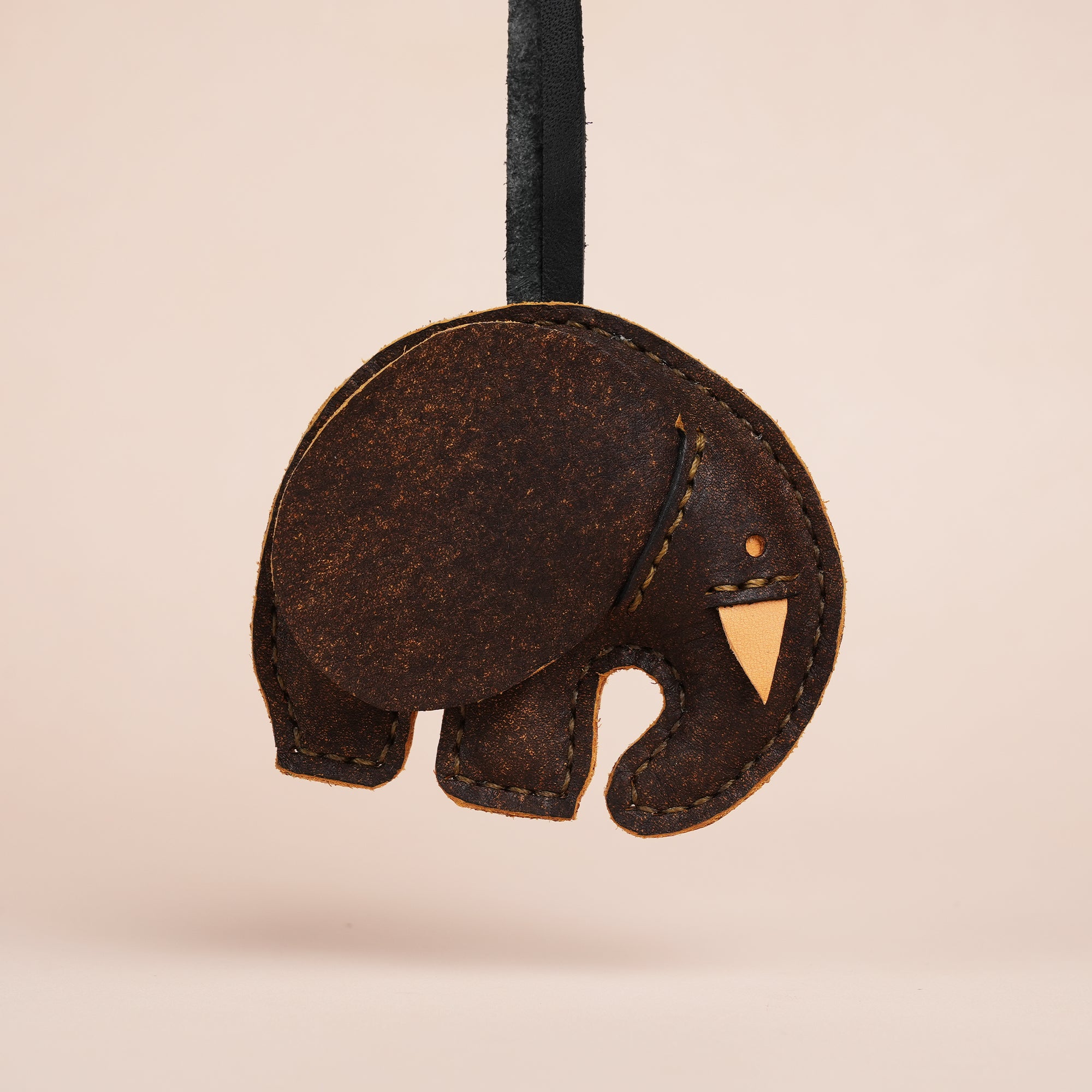 Dark Brown Elephant Bag Charm