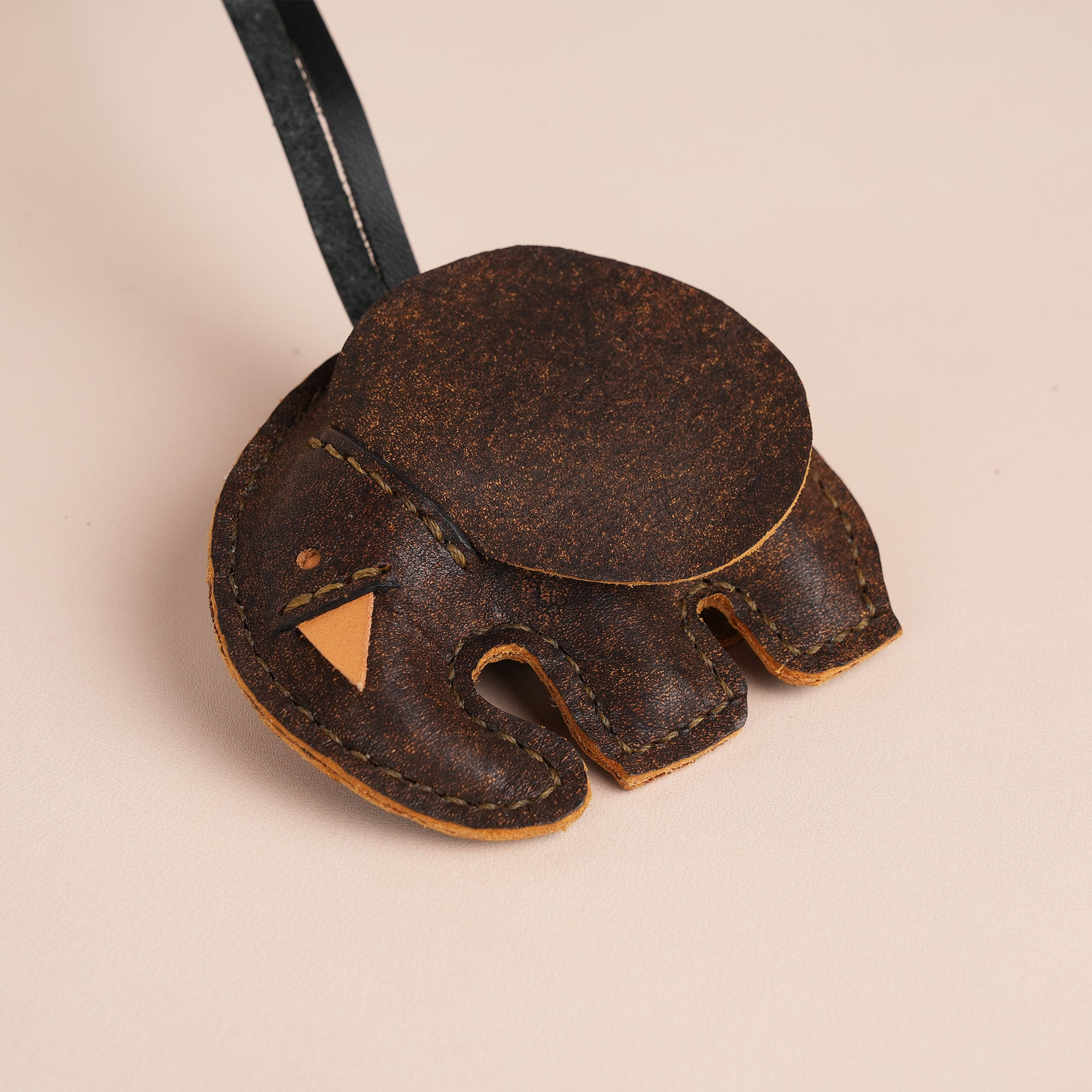 Dark Brown Elephant Bag Charm