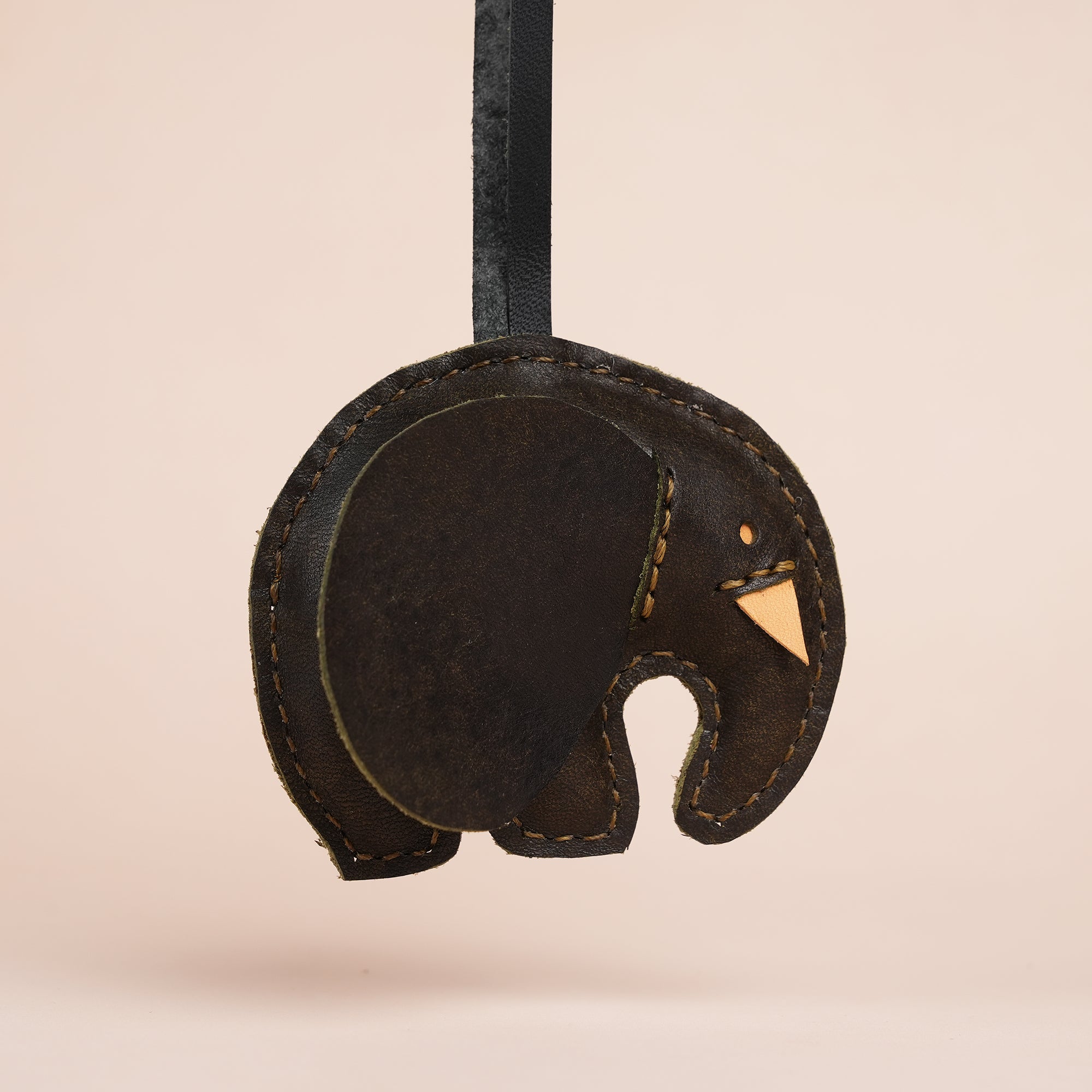 Umber Brown Elephant Bag Charm