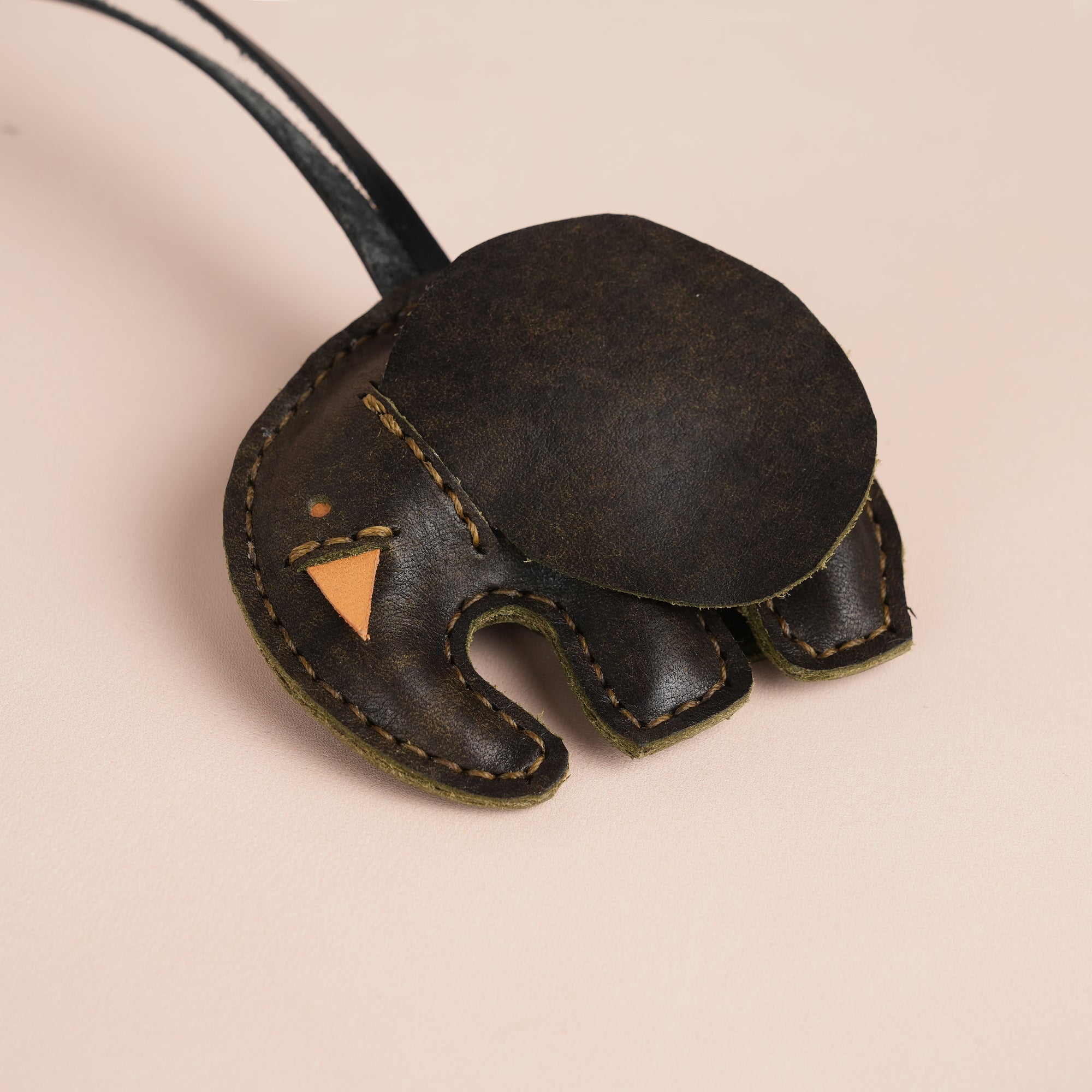 Umber Brown Elephant Bag Charm