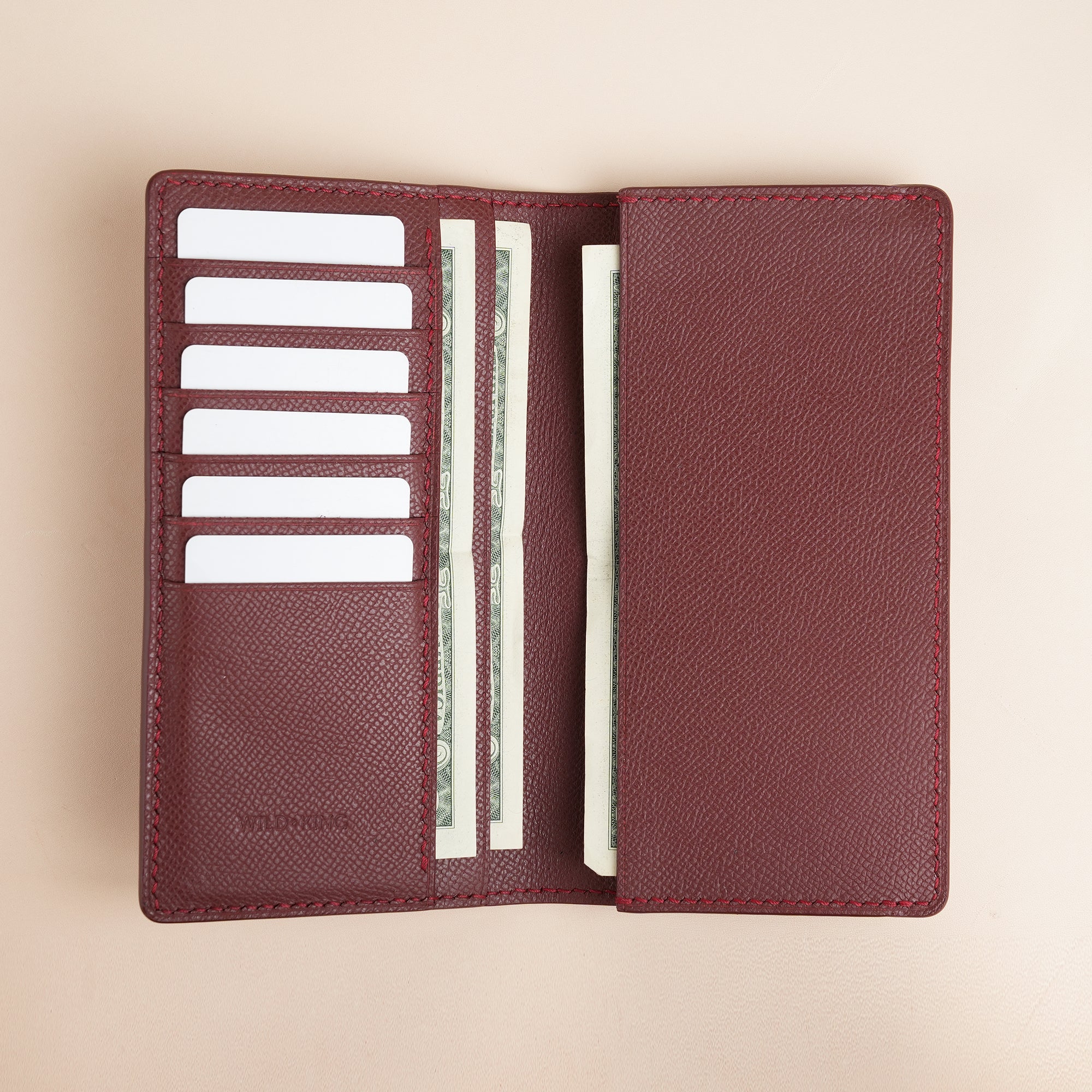 Burgundy Epsom Leather Long Wallet