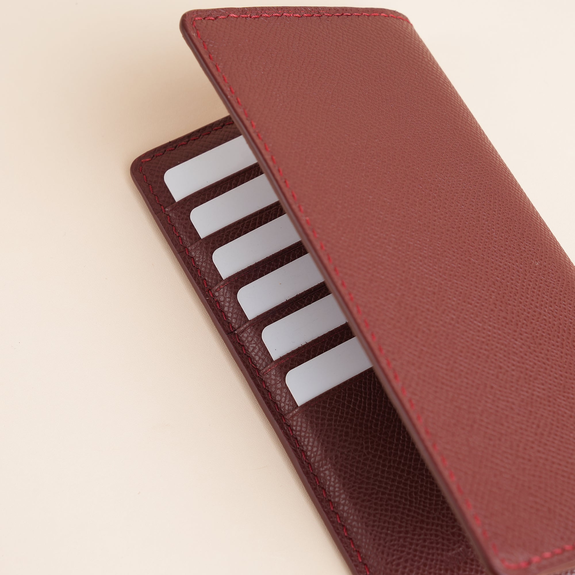 Burgundy Epsom Leather Long Wallet