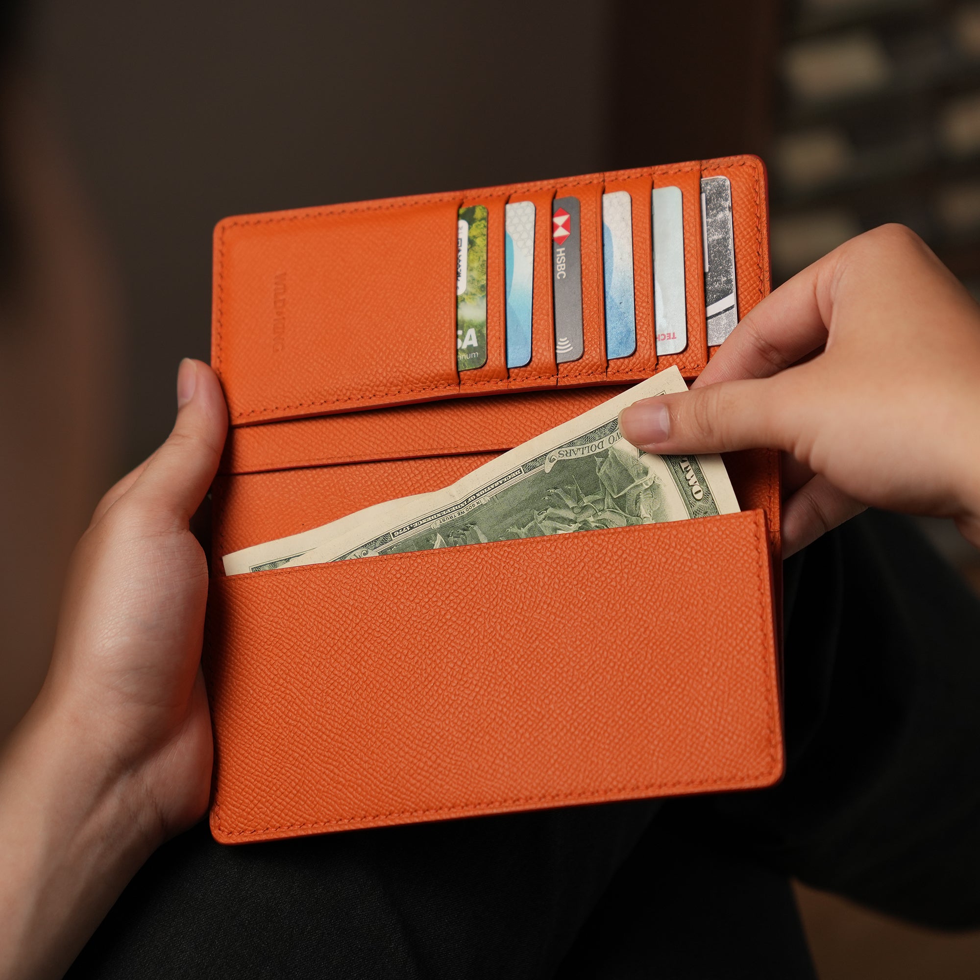 Green Epsom Leather Long Wallet