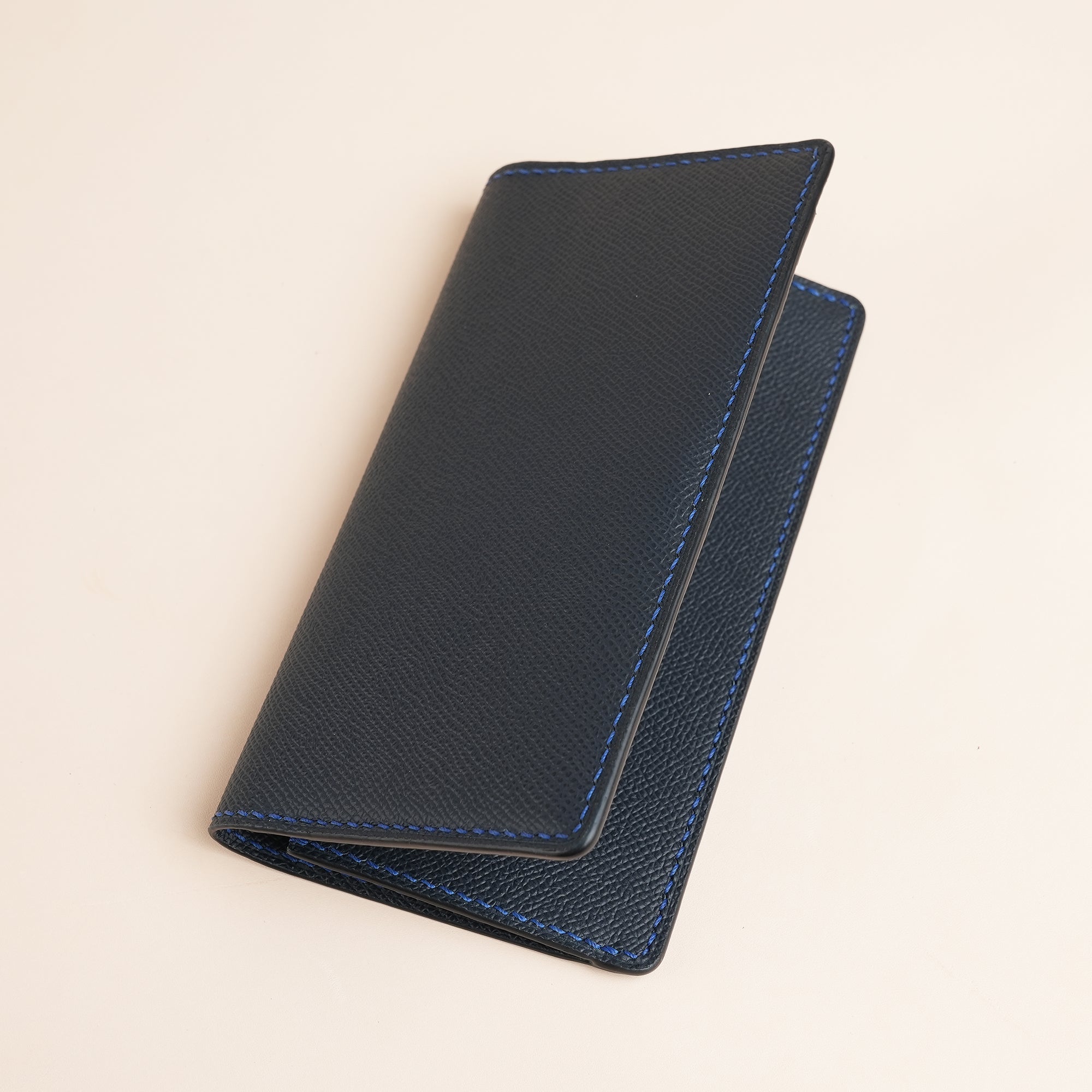 Navy Epsom Leather Long Wallet