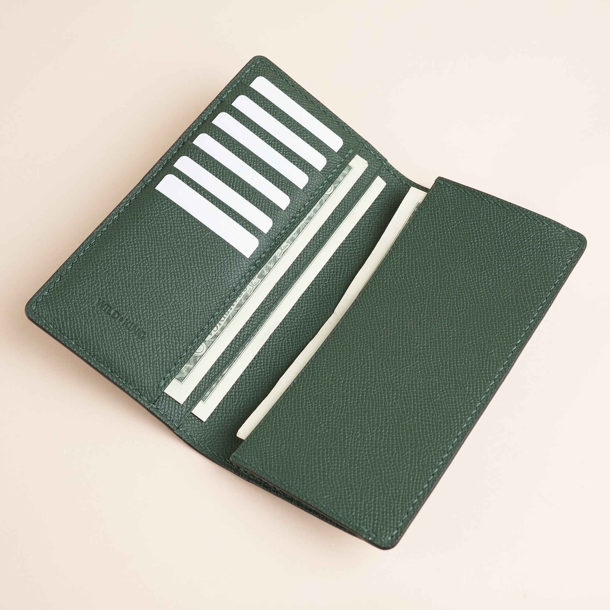 Green Epsom Leather Long Wallet