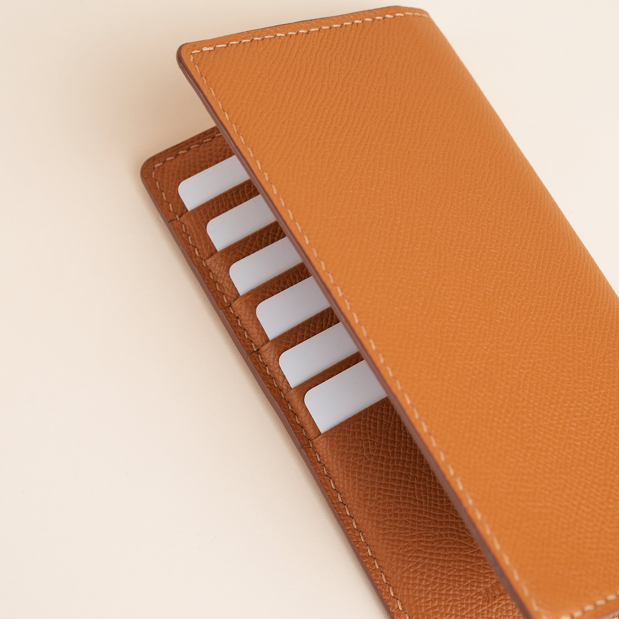 Golden Epsom Leather Long Wallet