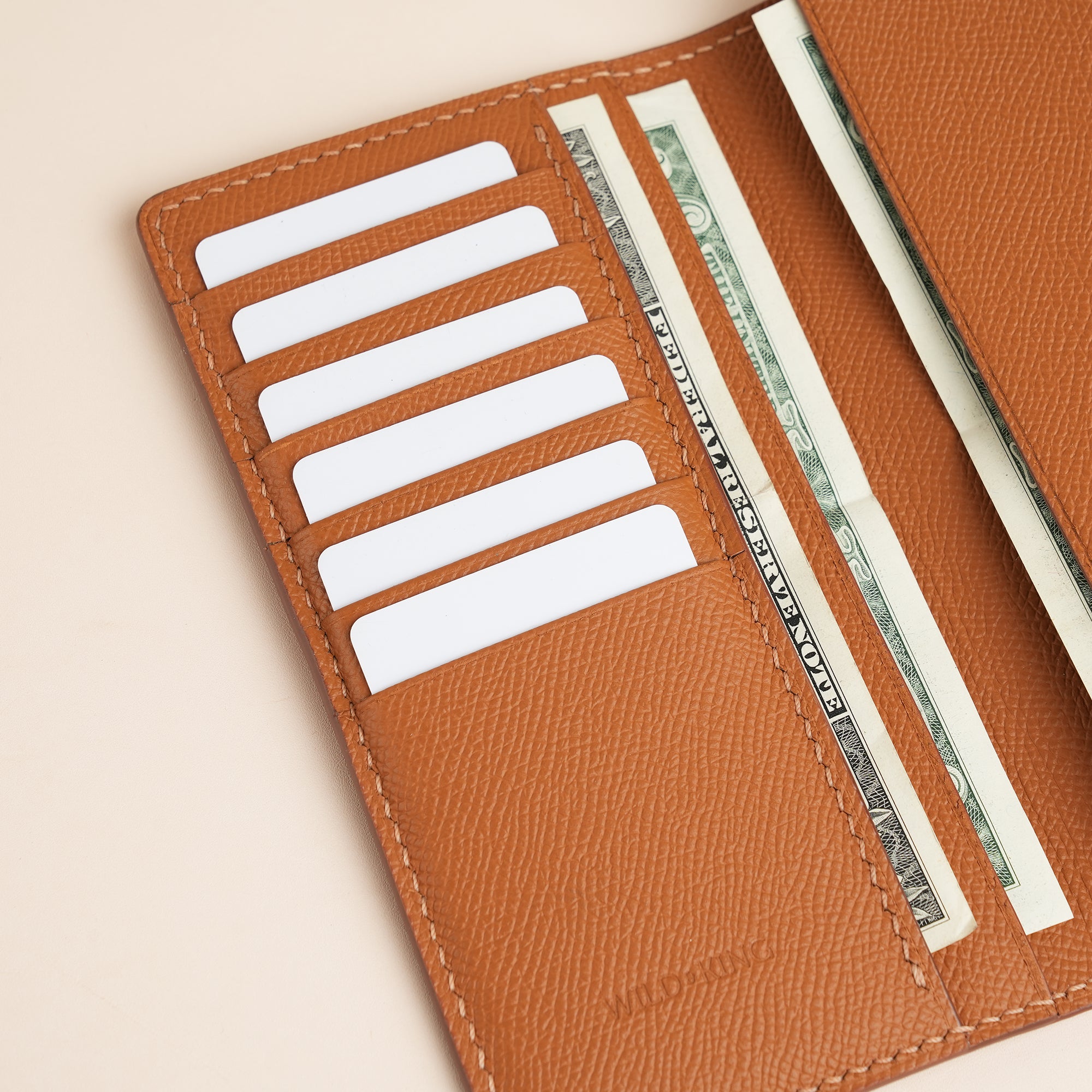 Golden Epsom Leather Long Wallet