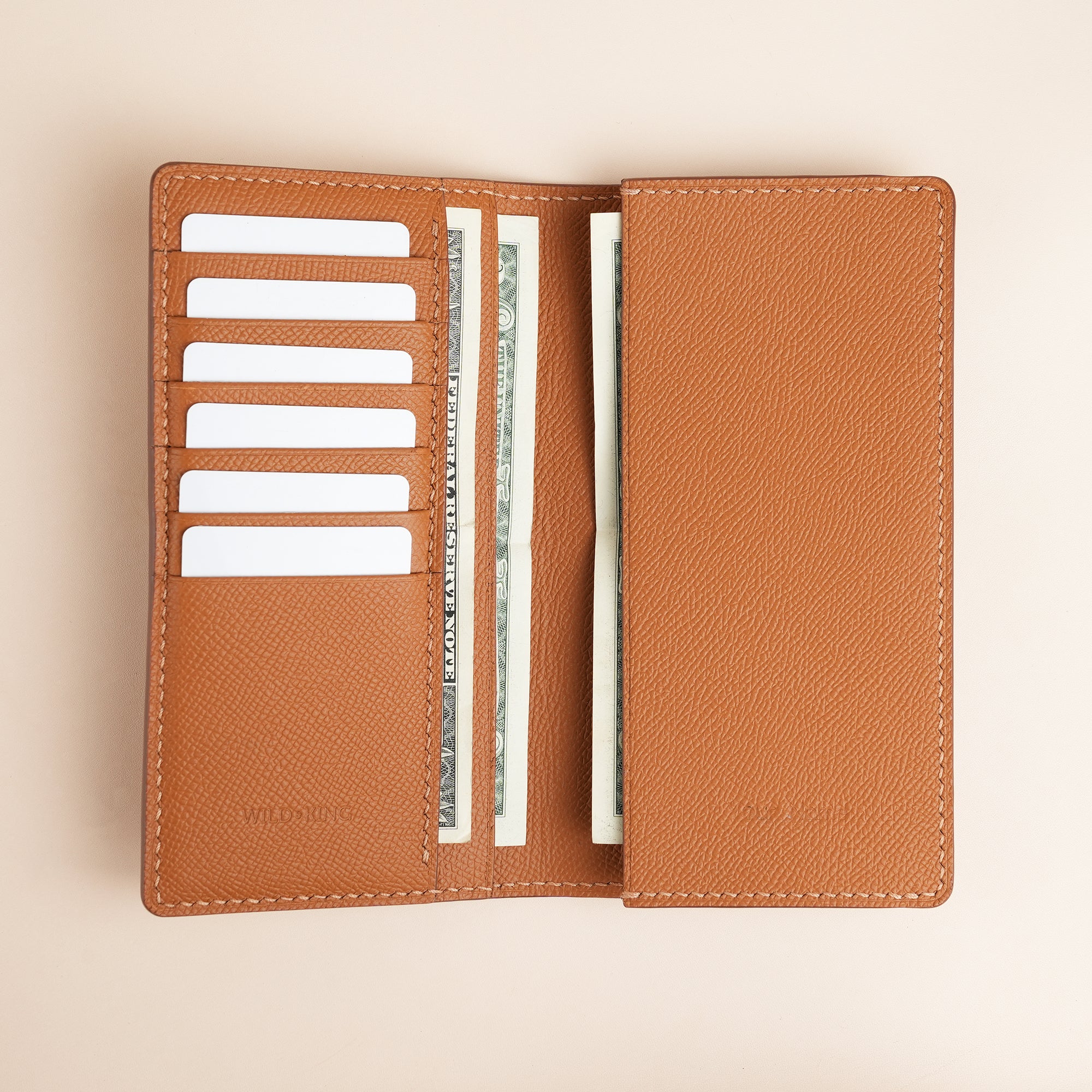 Golden Epsom Leather Long Wallet