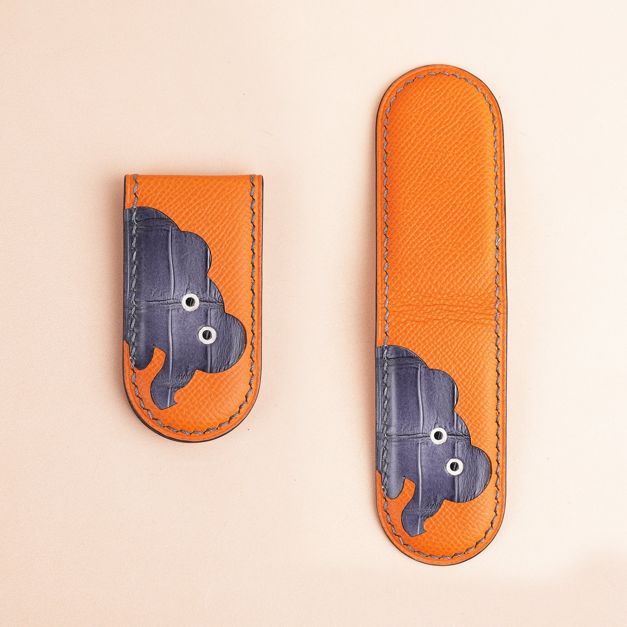 Epsom Leather Money Clip - Elephant Stupid