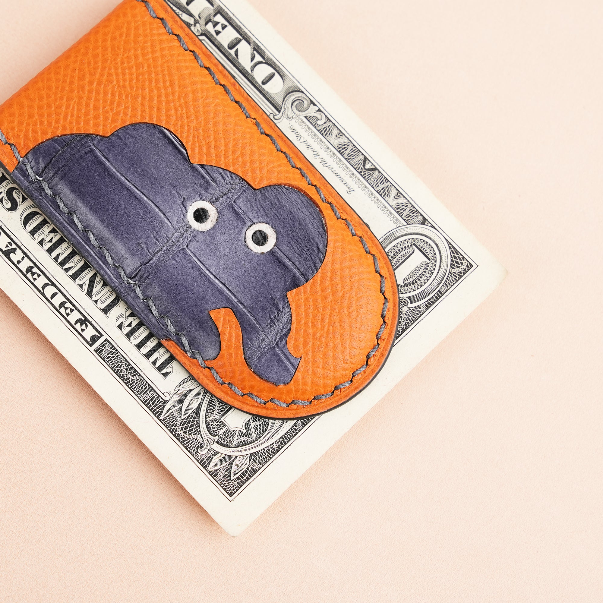 Epsom Leather Money Clip - Elephant Stupid