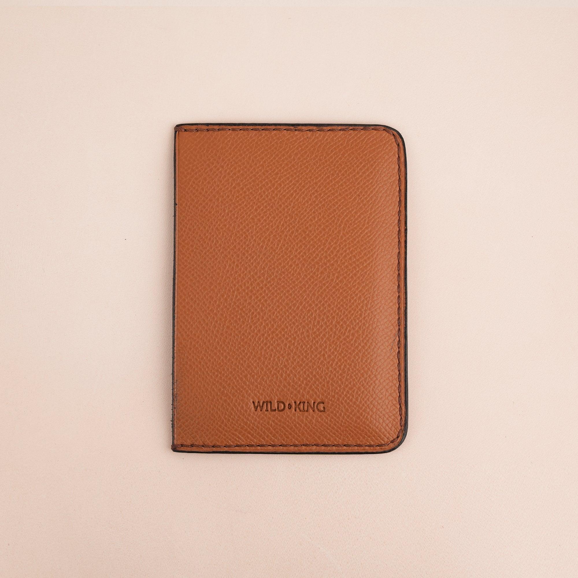 Brown Epsom Leather Card Holder Wallet Slim - WildandKing