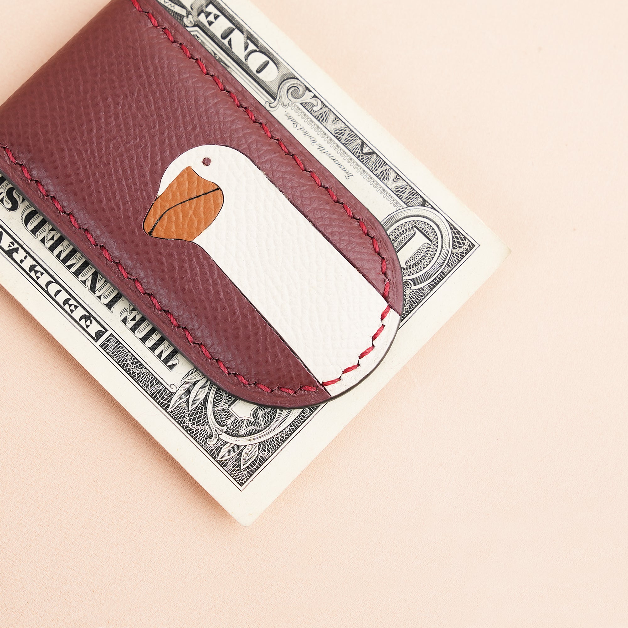 Epsom Leather Money Clip - Goose Stupid