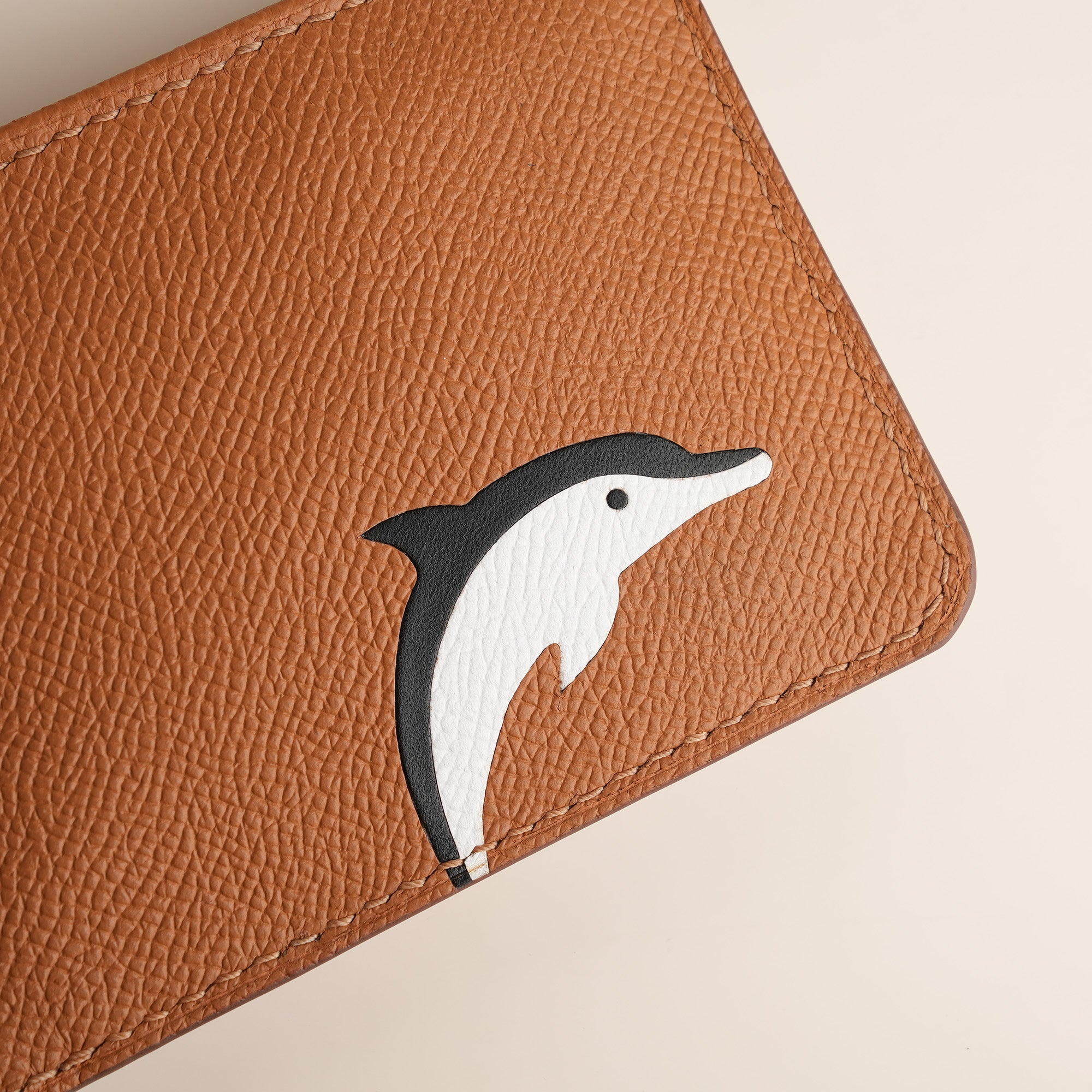 Golden Epsom Leather Wing Bifold Wallet - Stupid Dolphin